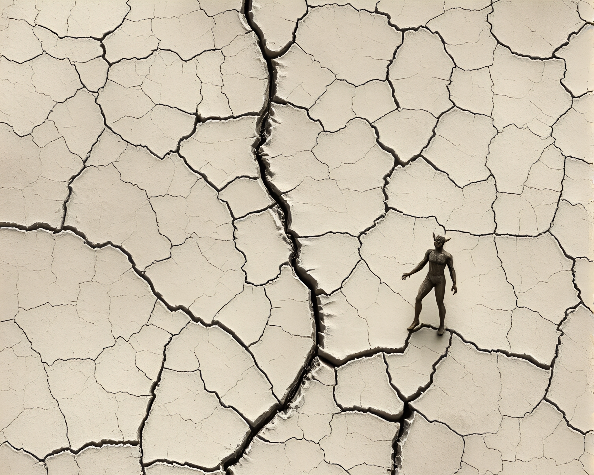 Elf navigating icy desert with sepia hues – free AI stock image