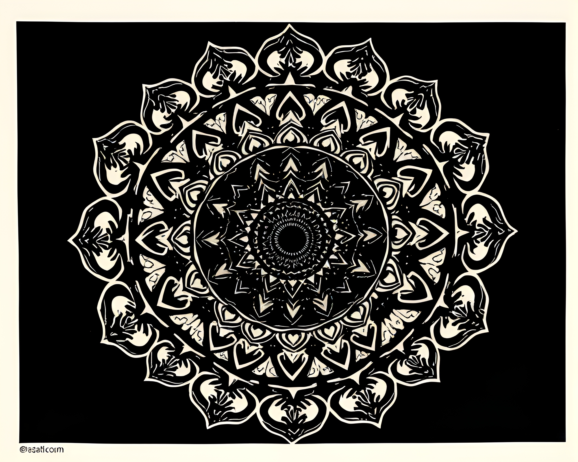 Mandala Design Illuminated by Theatrical Lithography Lighting – free AI stock image