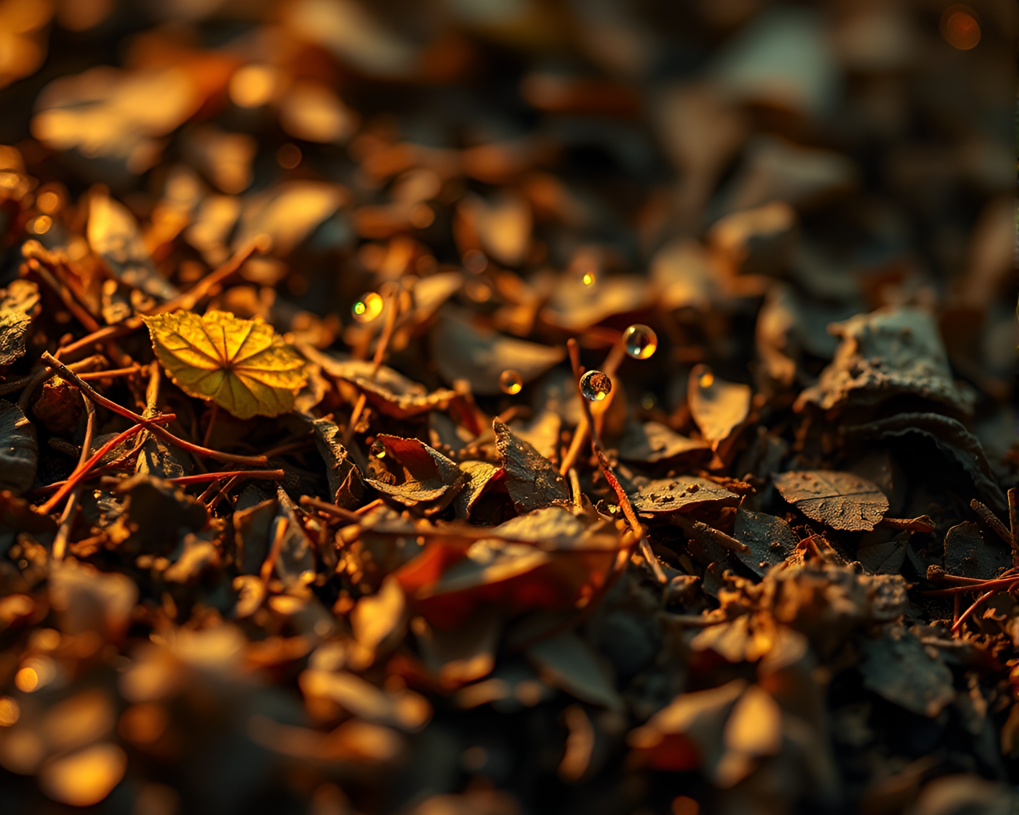Microscopic Leaf Litter Particle Simulation – free AI stock image