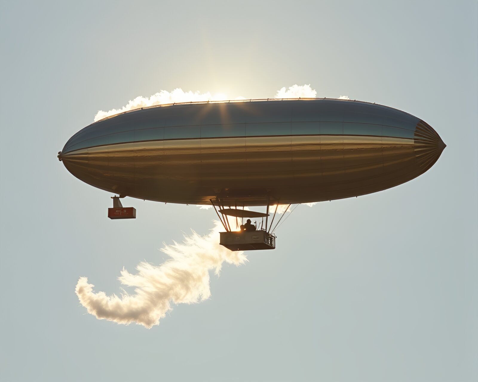 Stereoscopic 3D image of feather dusting on a Zeppelin
