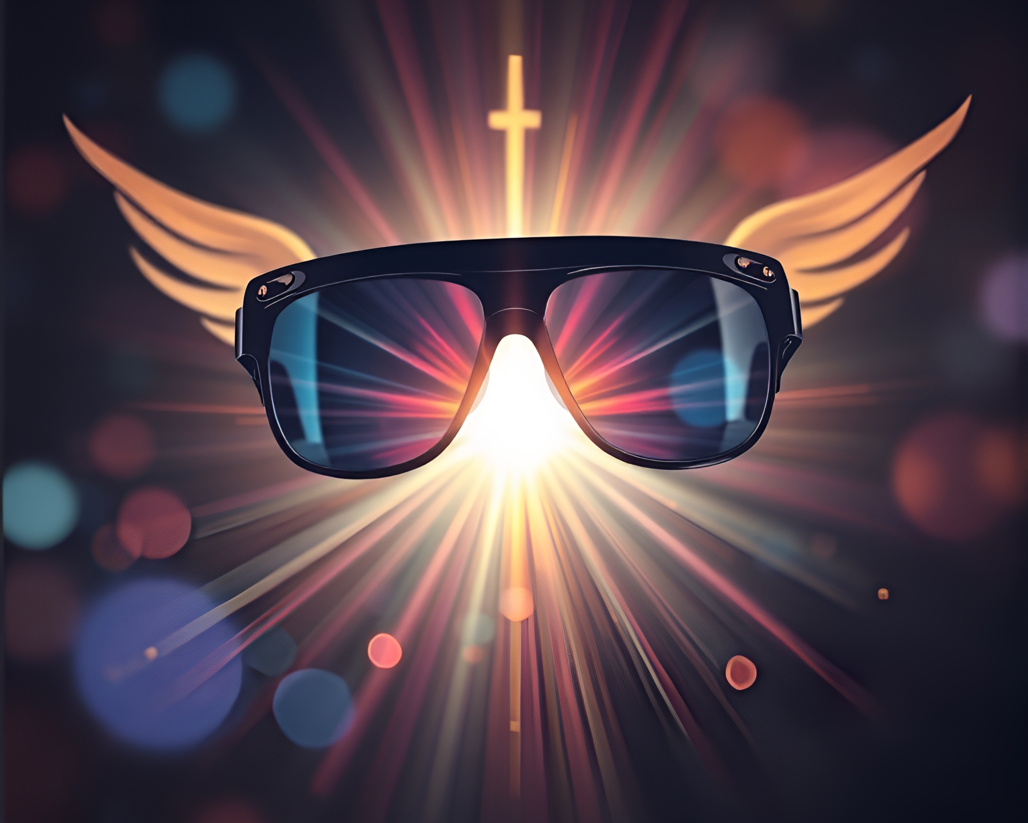 Futuristic Augmented Reality God Rays Tattoo Flash Art – free AI stock image