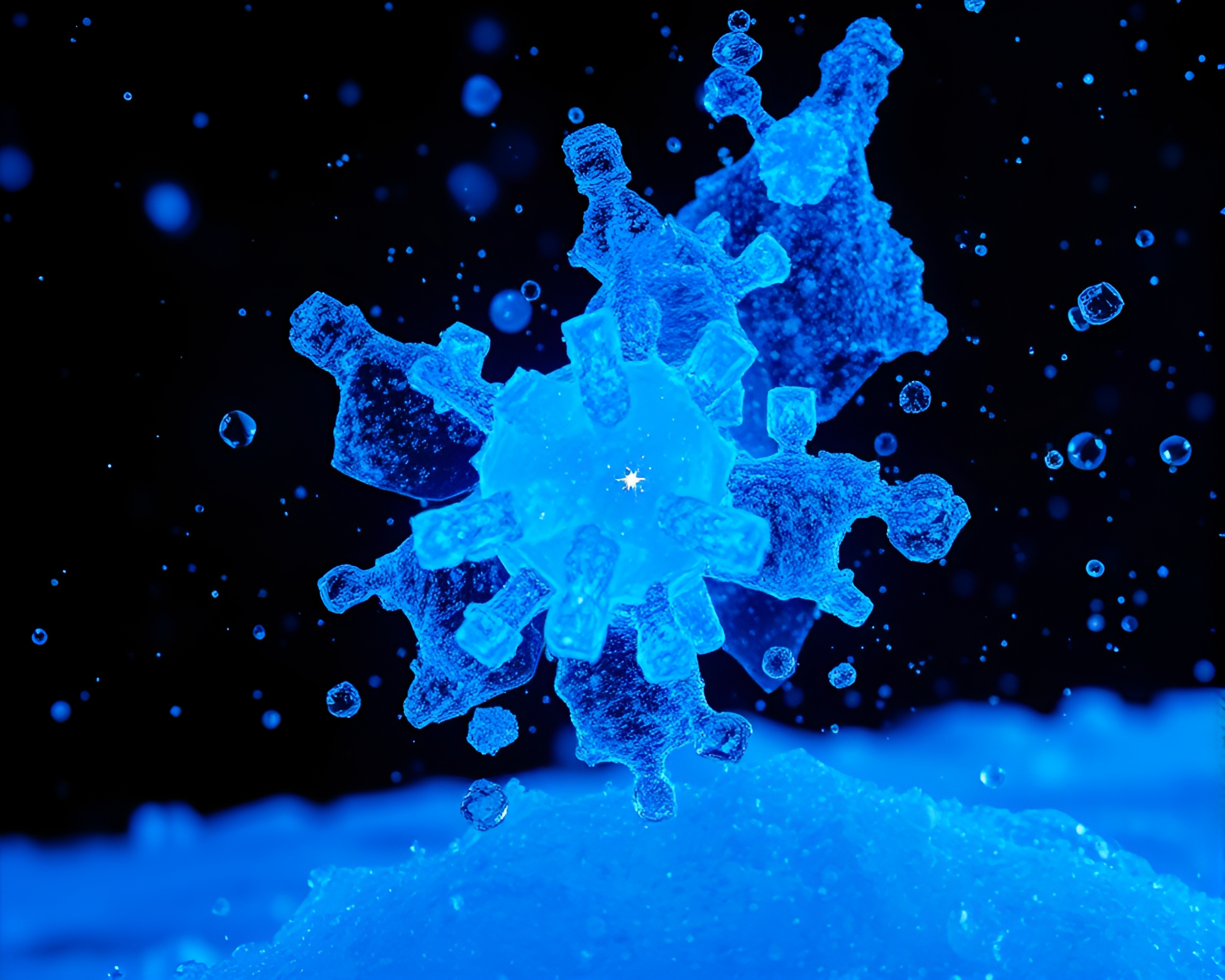 Futuristic Ice Crystals Augmented Reality Overlay – free AI stock image