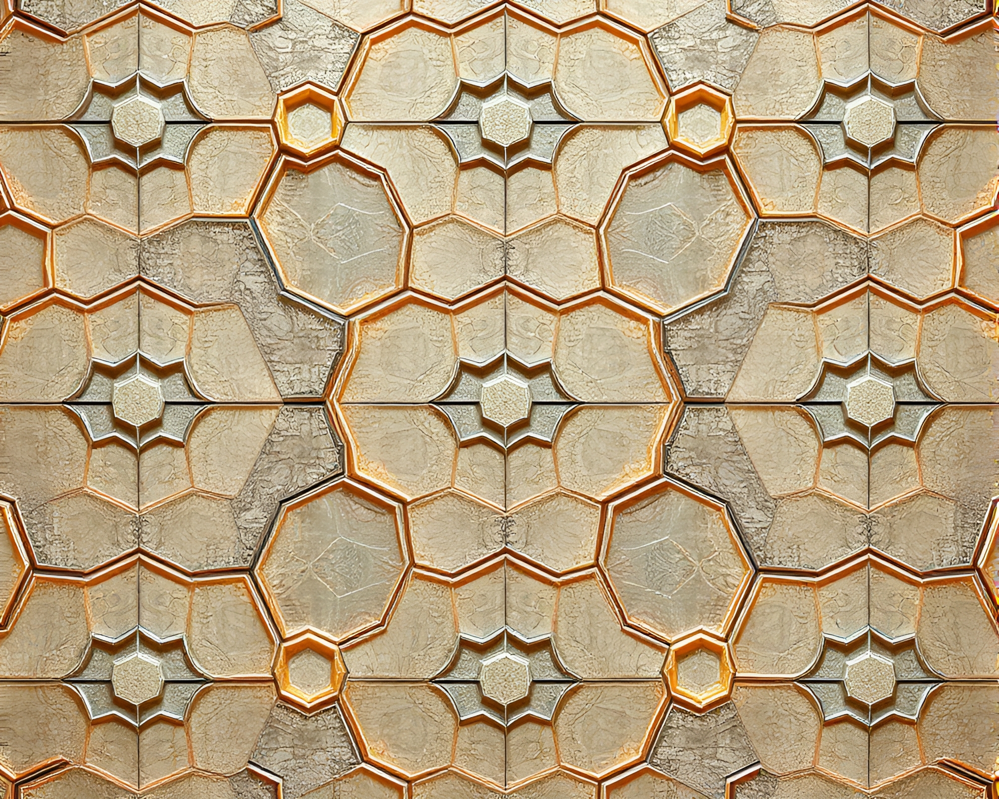 Hexagonal Ley Line Nexus in Necromantic Natural Light – free AI stock image