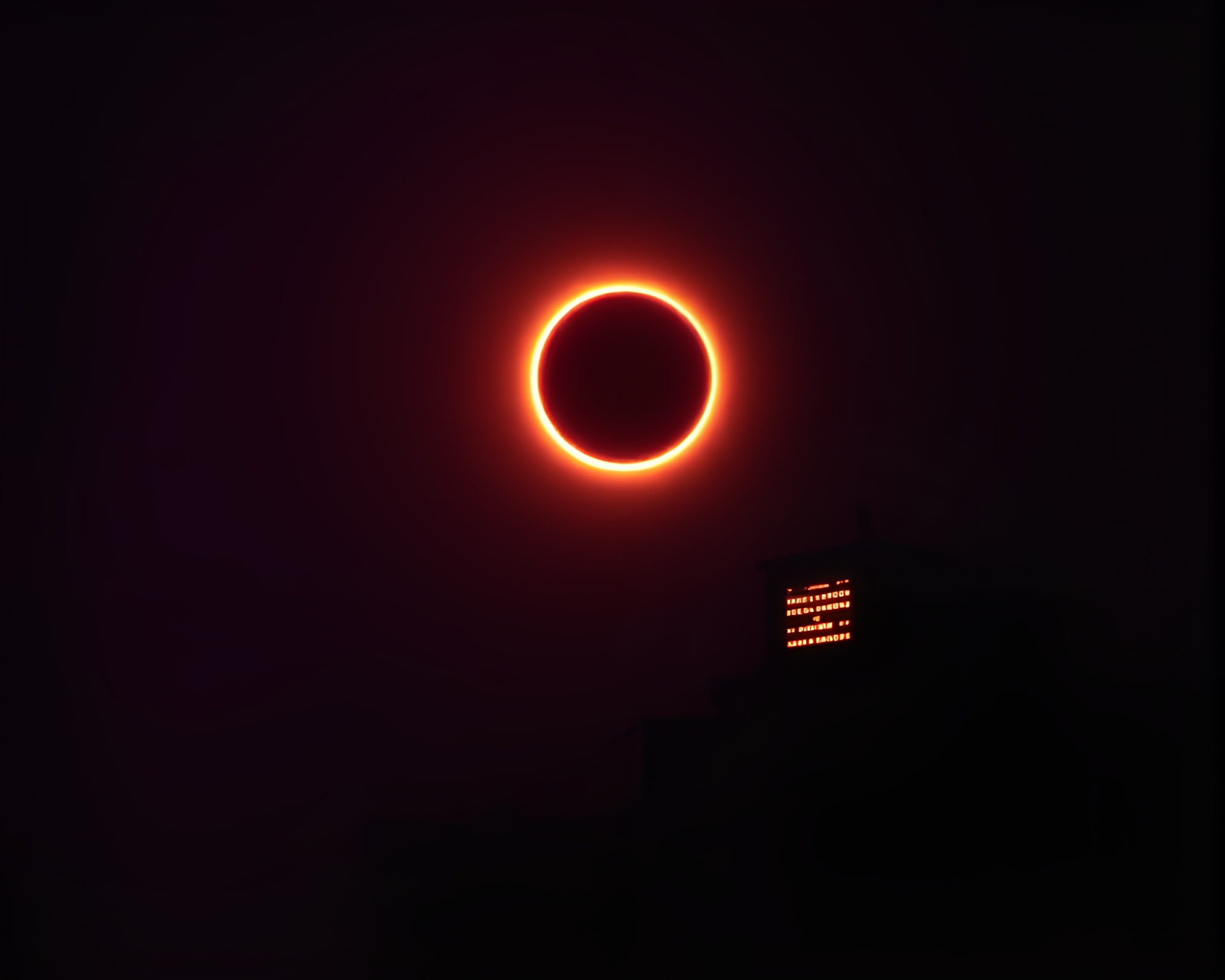 Retro Pixel Art Film Burn Eclipse Scene – free AI stock image