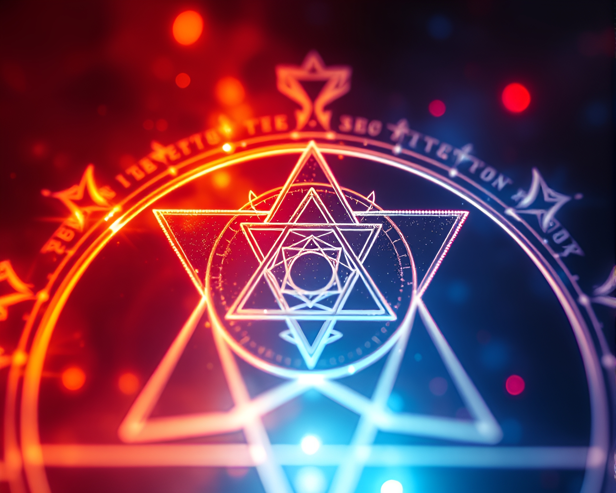 Sacred Geometry Close-Up in Overexposed Thermal Glow – free AI stock image