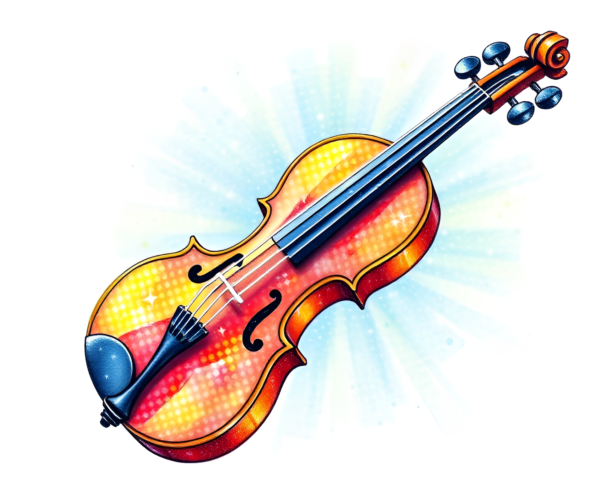 Pastel Violin Symphony in Starburst Dot Matrix – free AI stock image