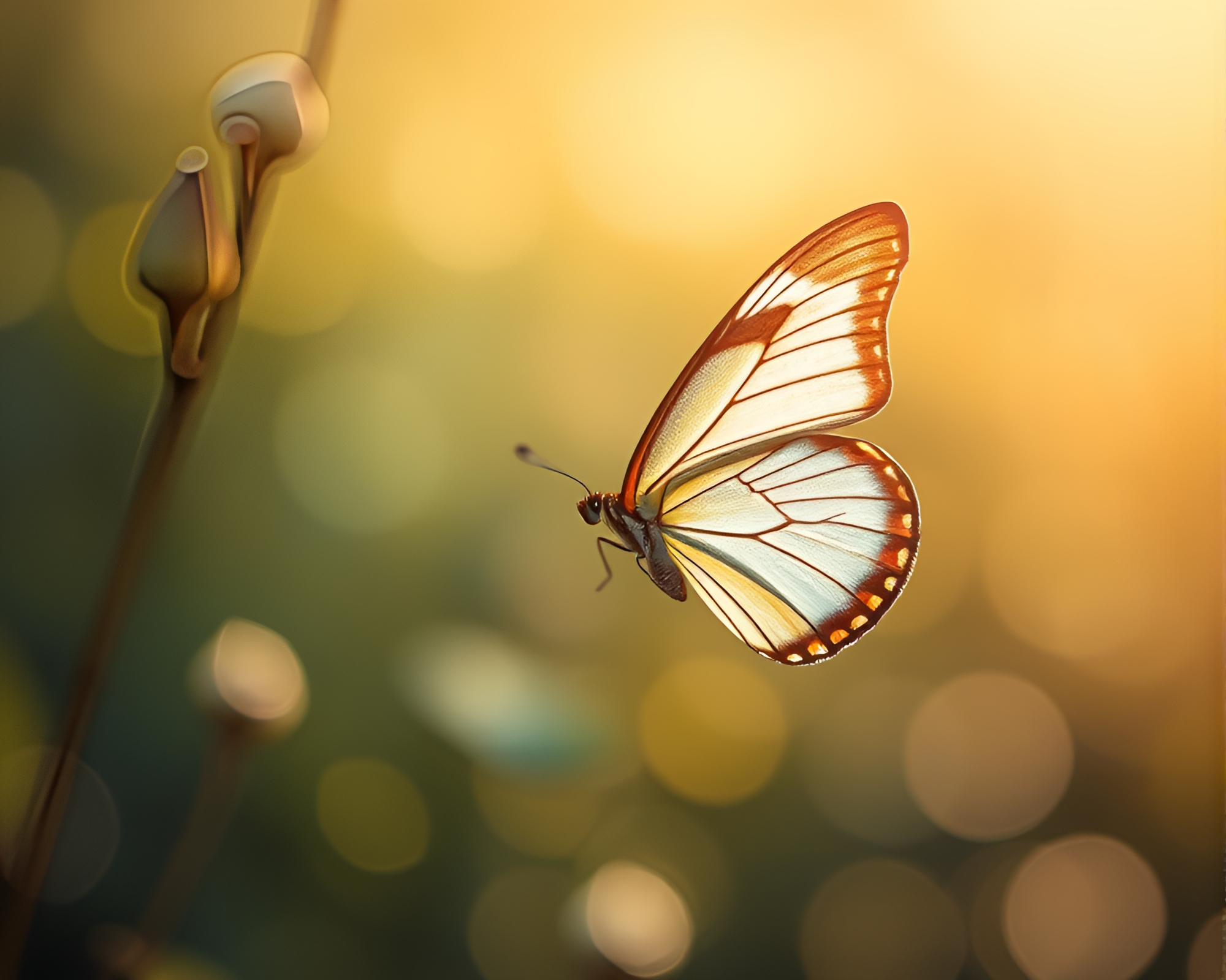 Silk Butterfly in Motion Blur: Enchanting Low-Key Lighting – free AI stock image