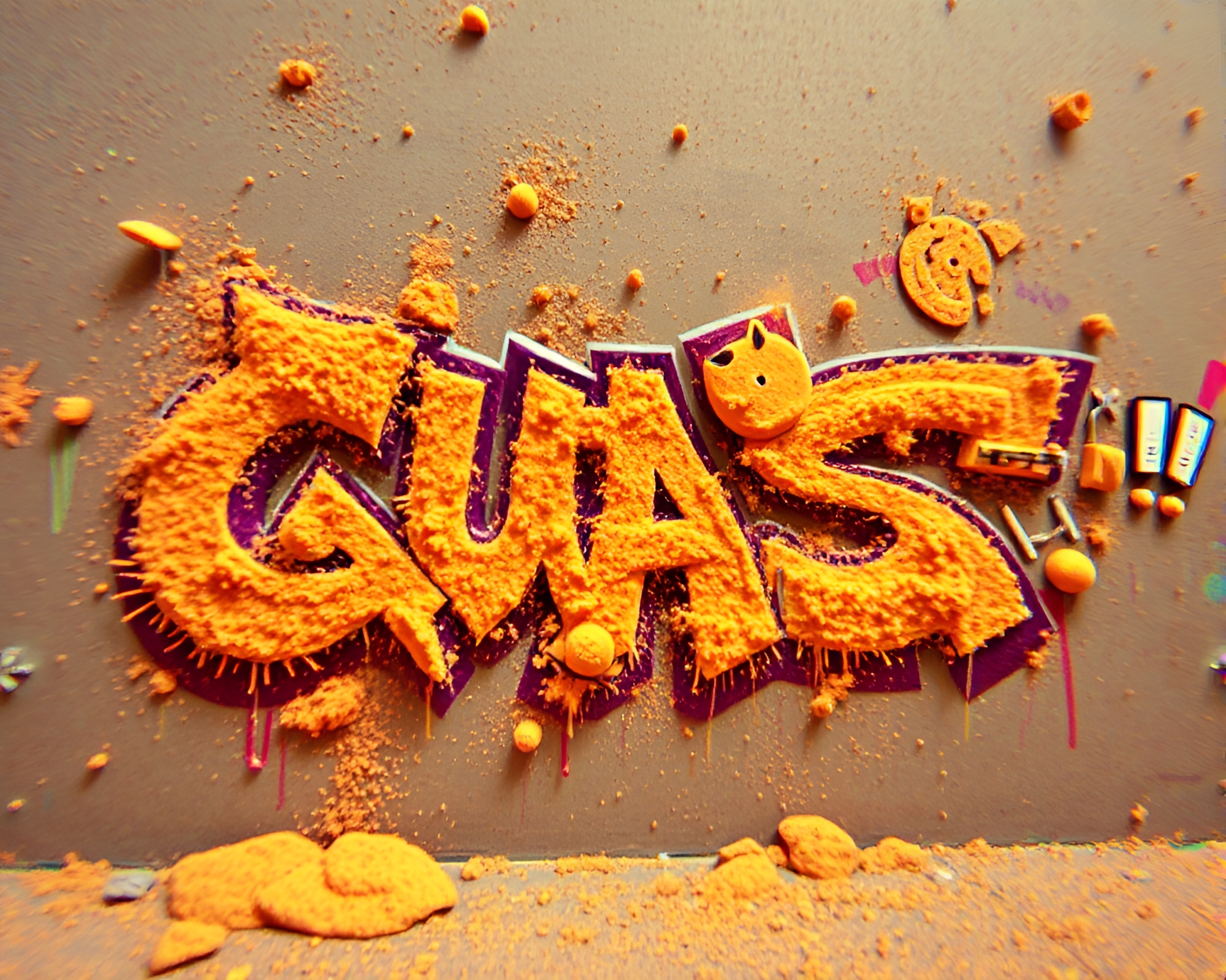 Stereoscopic Quantum Computer Graffiti Art – free AI stock image