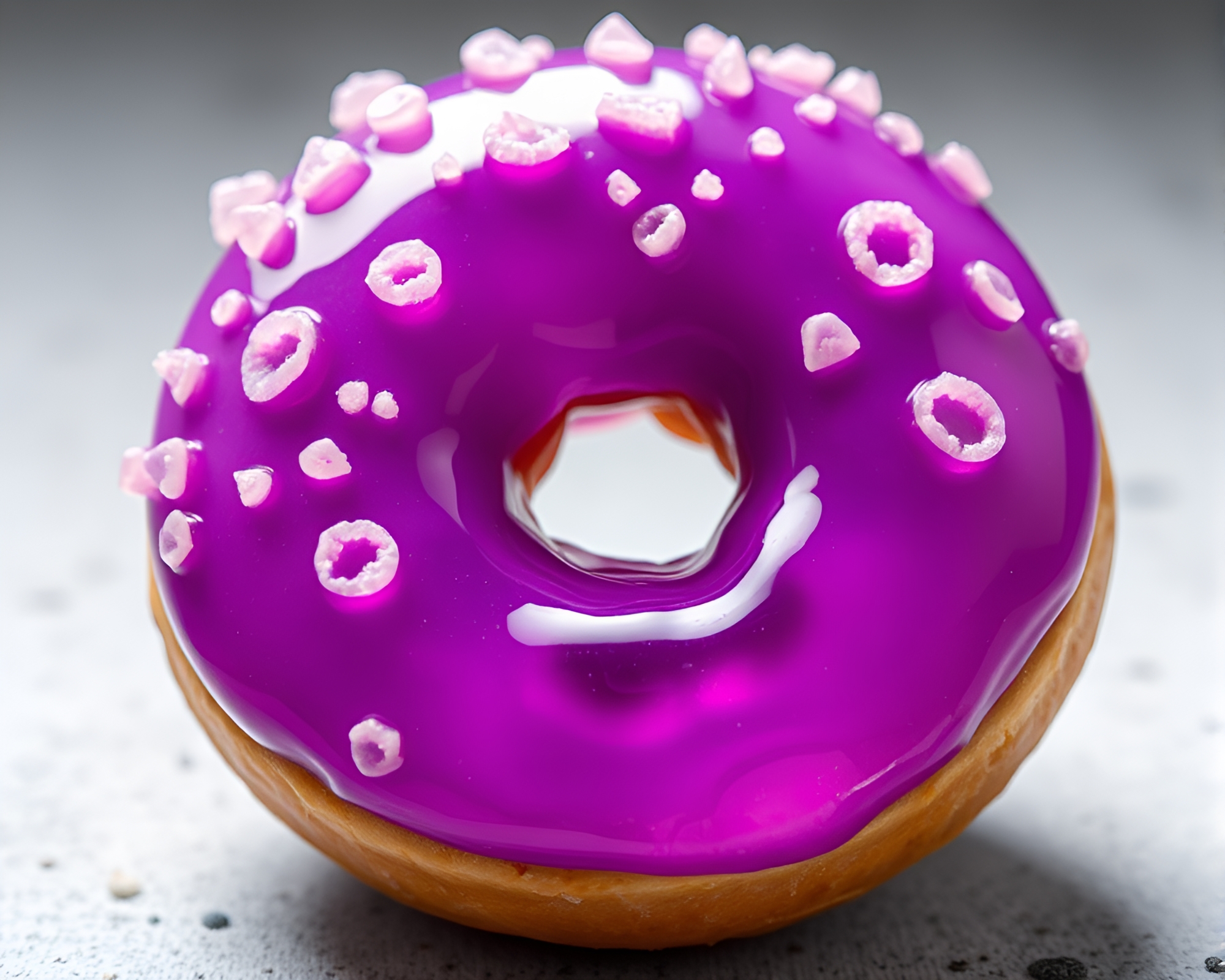 Mildew-Spotted Doughnut Amidst Amethyst Manga Scene – free AI stock image