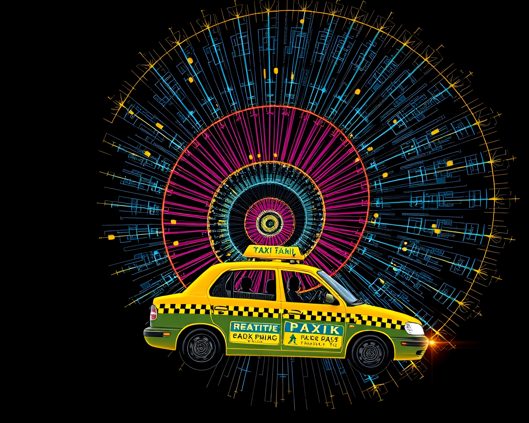 Fibonacci Spiral Hover Taxi Blueprint Concept – free AI stock image
