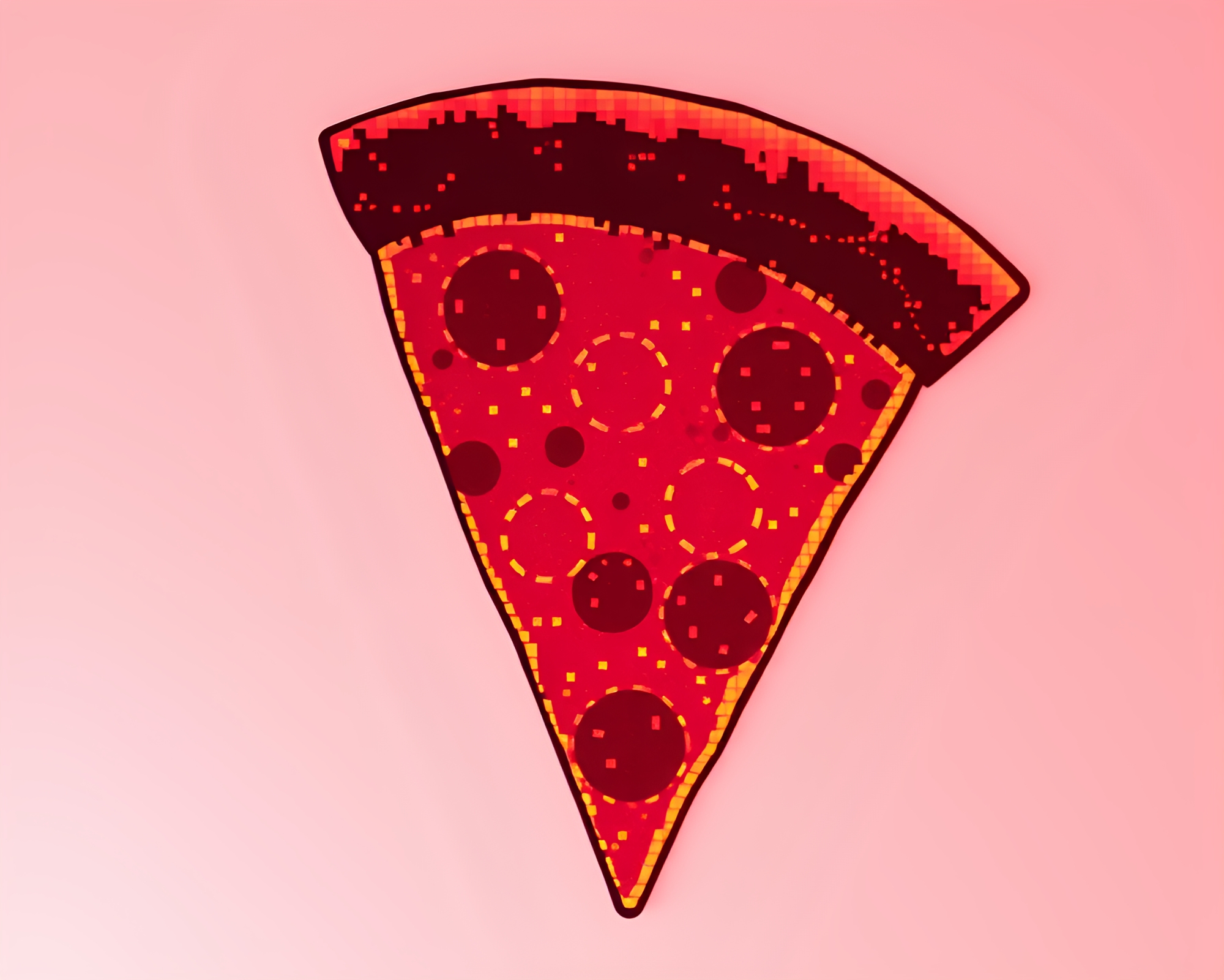Dadaist Pizza Slice Dot Matrix Mosaic – free AI stock image