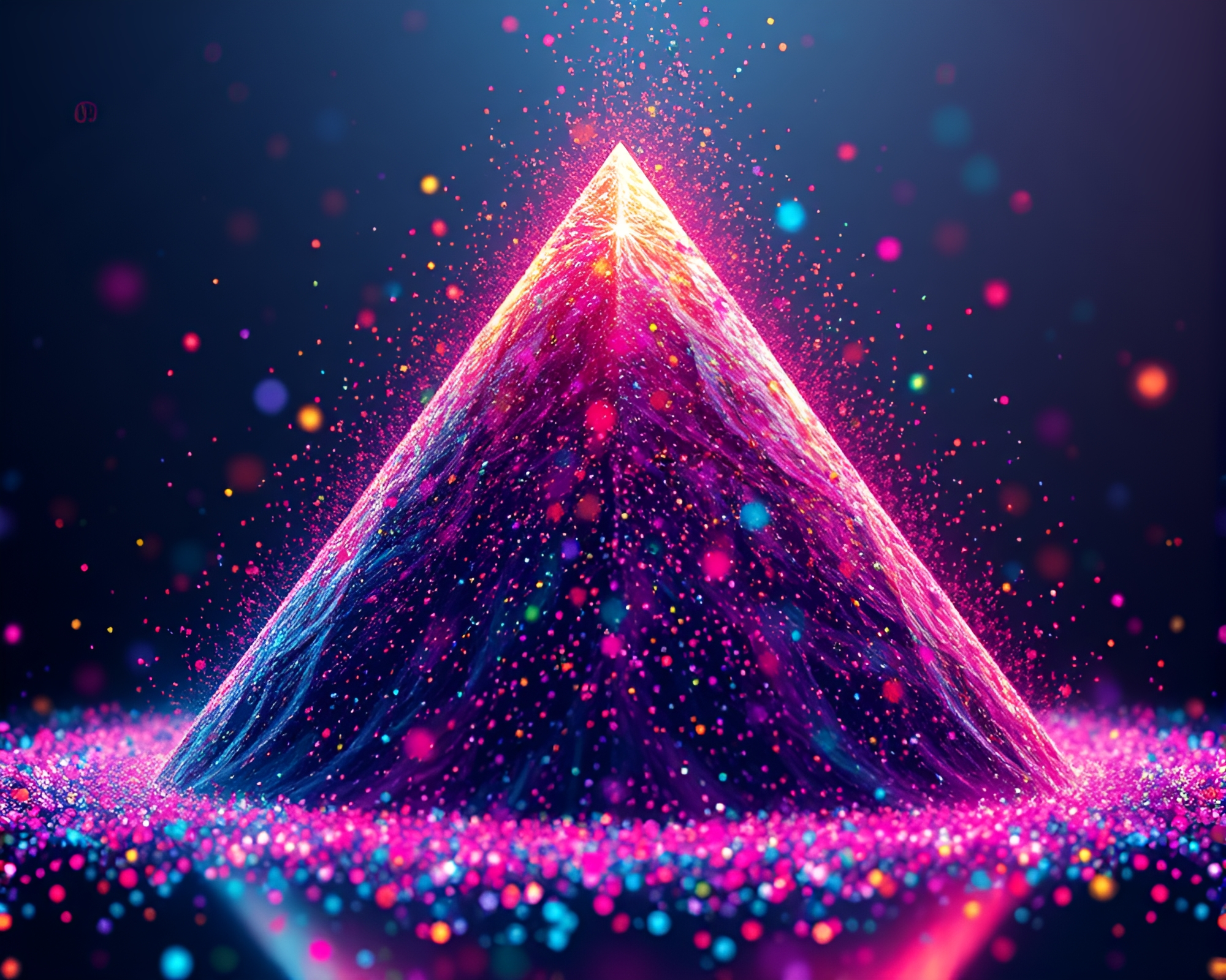 Fluid Simulation Pixel Pyramid Burst – free AI stock image
