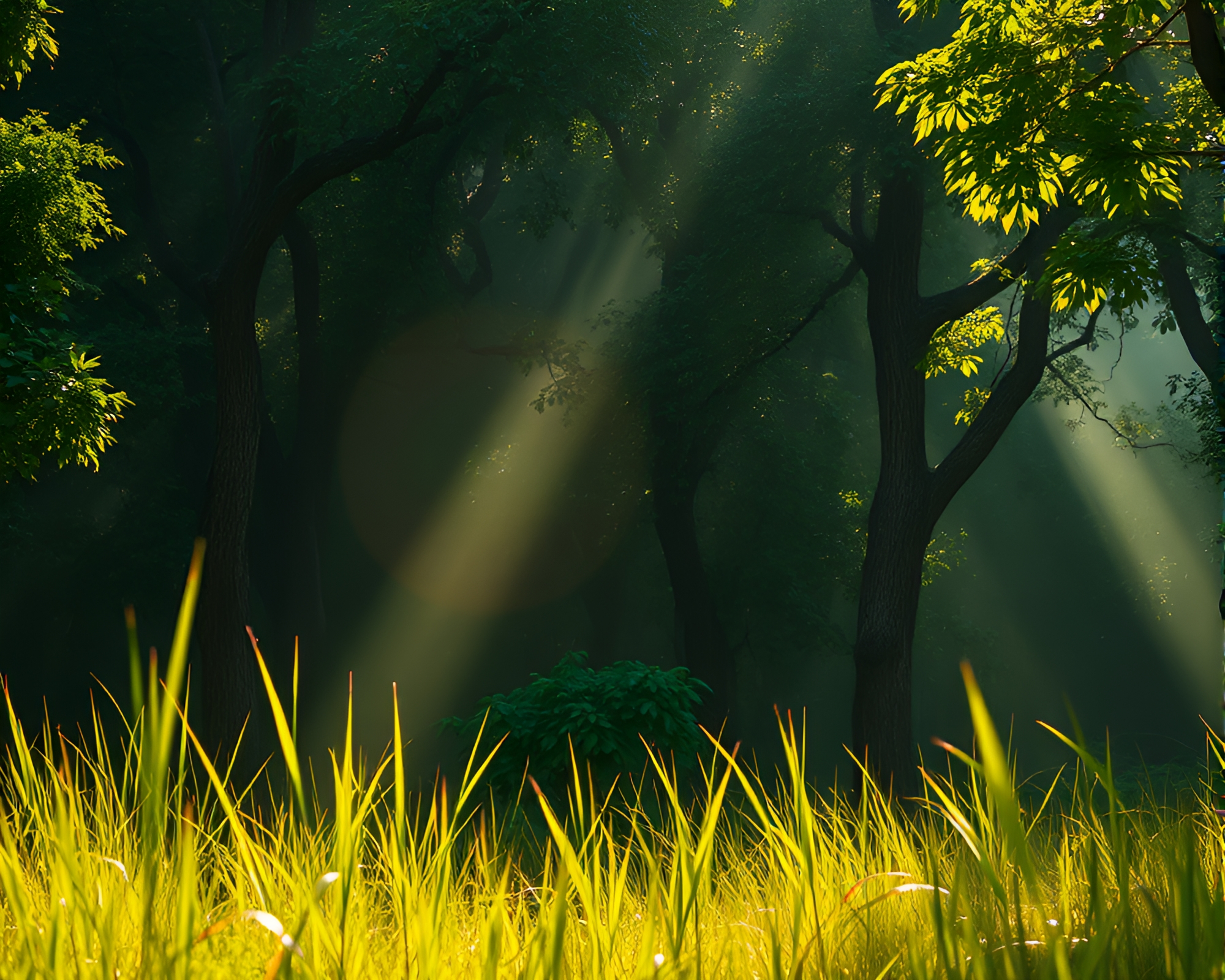Savannah Grass Lens Flare Hologram Fantasy Art – free AI stock image