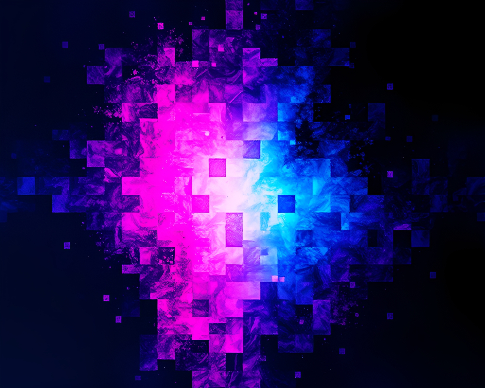 Neon Mosaic Optical Illusion – free AI stock image