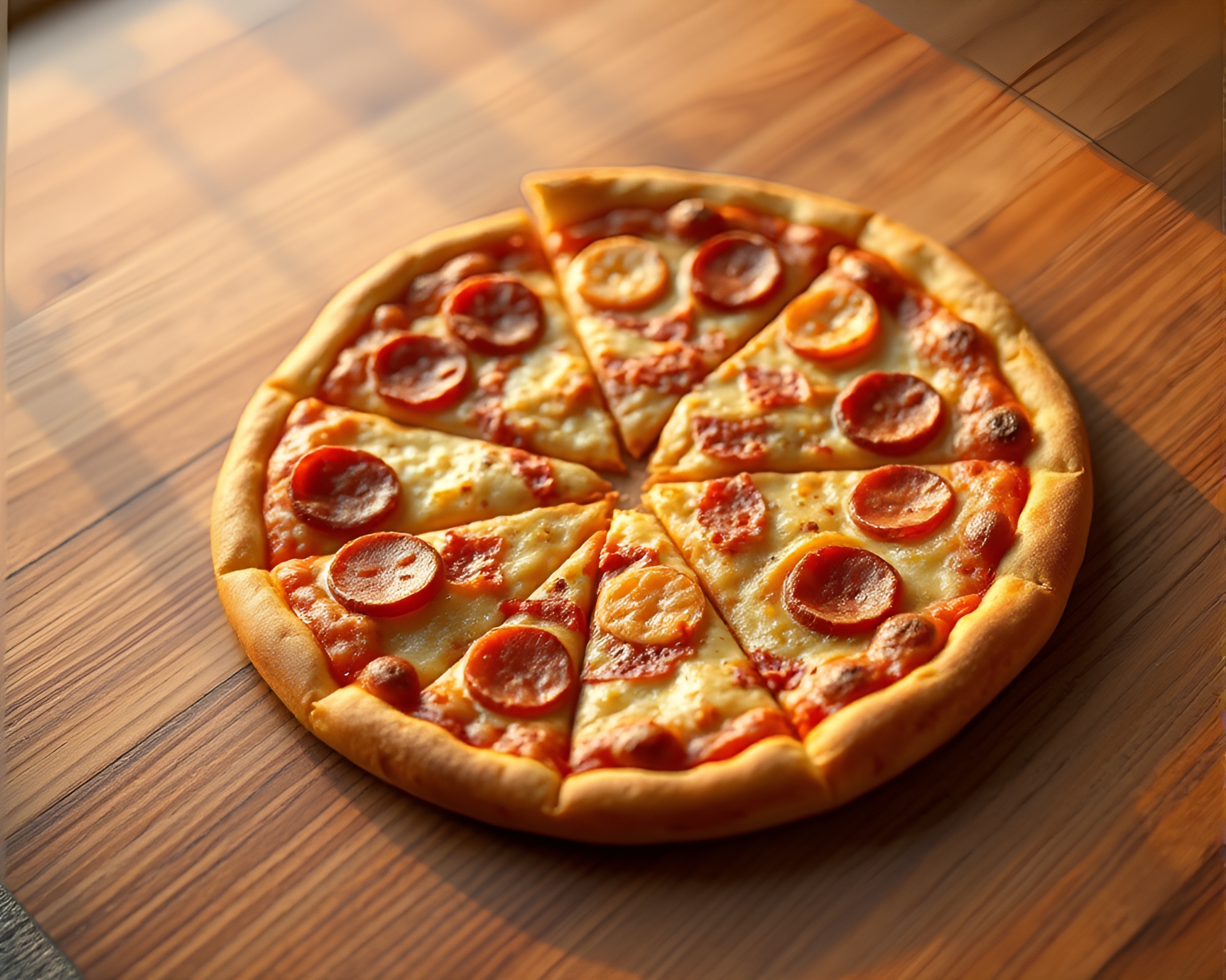 Fibonacci Spiral Pizza Slice in Warm 3D Glow – free AI stock image