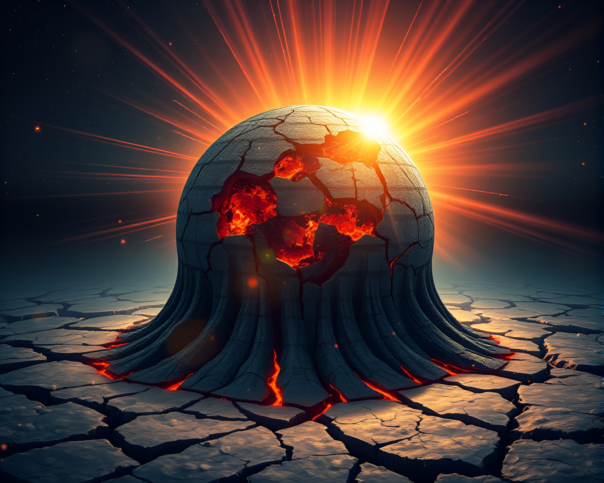 Cracked Earth Geyser Field Lens Flare Vector Art – free AI stock image