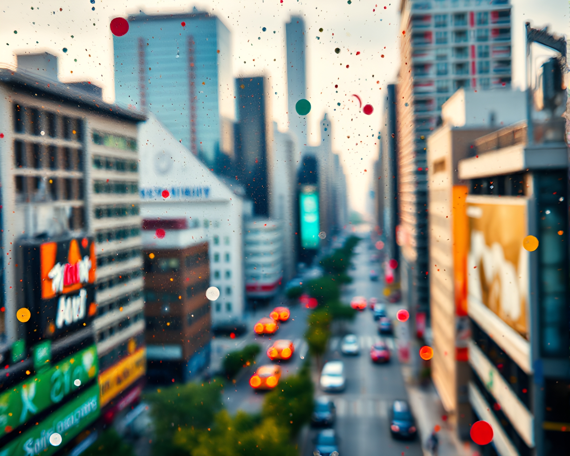 Cyberpunk Cityscape in Abstract Slow Motion – free AI stock image