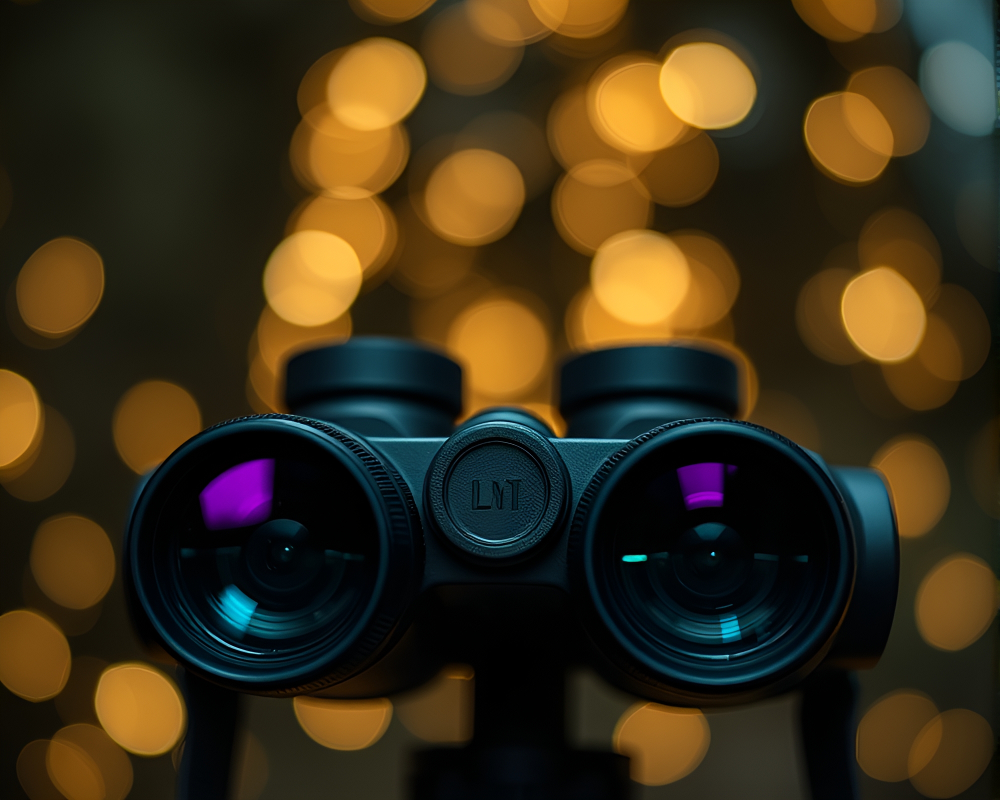 Binoculars in Duotone: Bokeh Lights Tight Crop Composition – free AI stock image