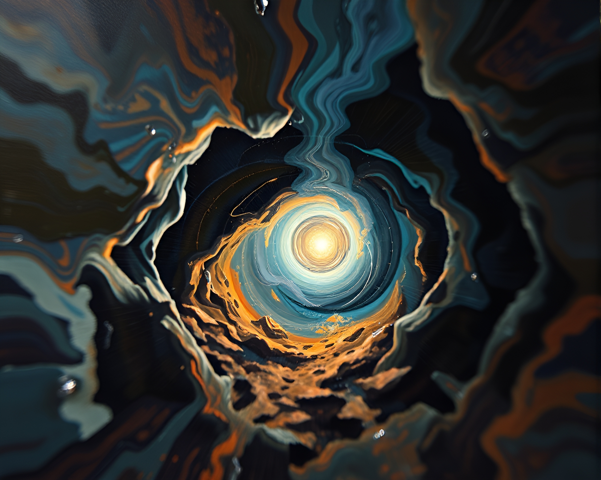 Mesmerizing Lens Distorted Cave Painting – free AI stock image