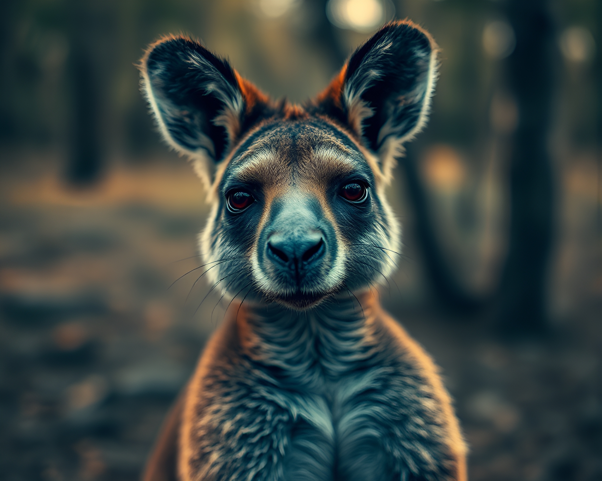 Surreal Kangaroo In Layered Dimensional Landscape – free AI stock image