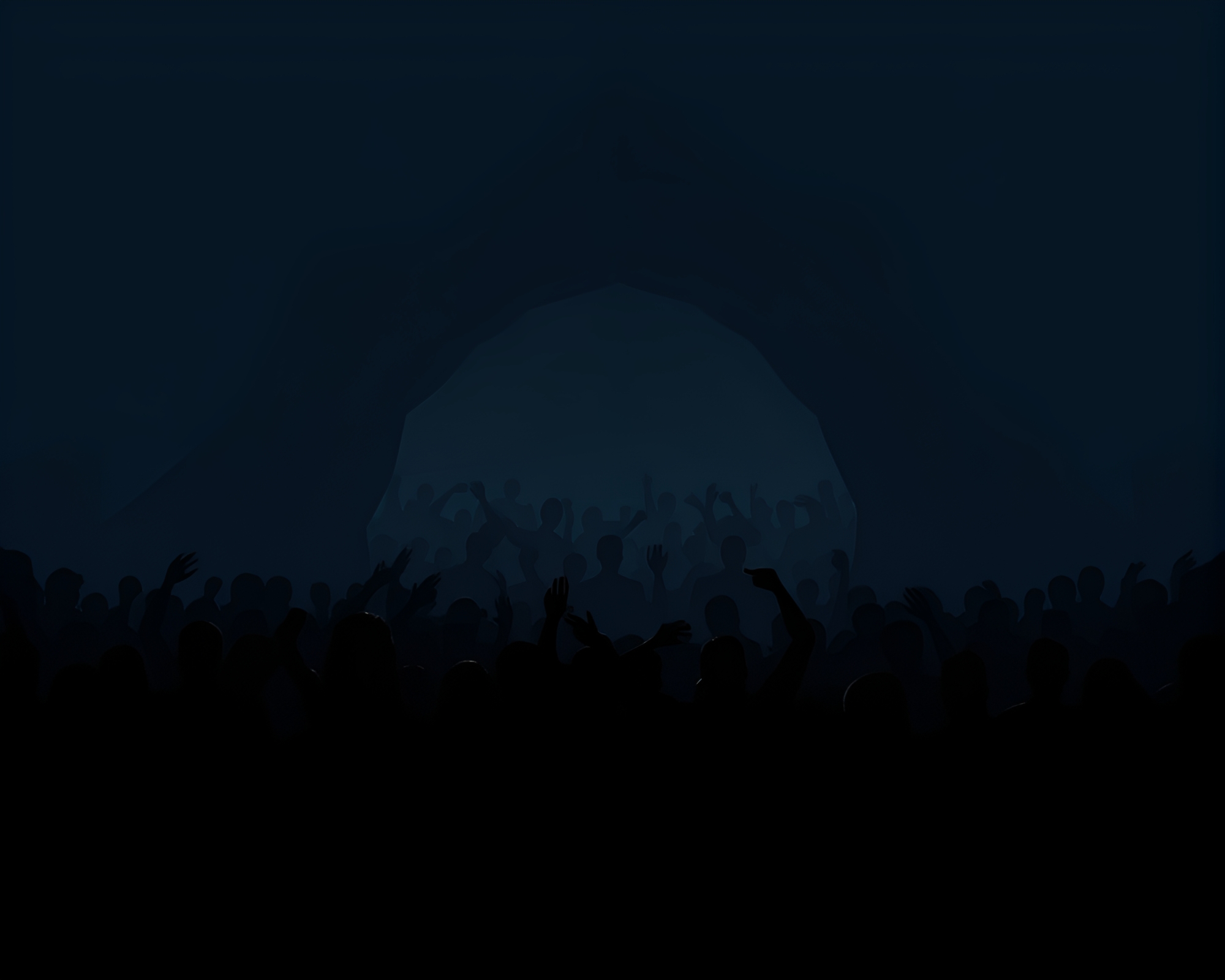 Silhouette Crowd Embracing Coffee Cup in Geometric Cave – free AI stock image