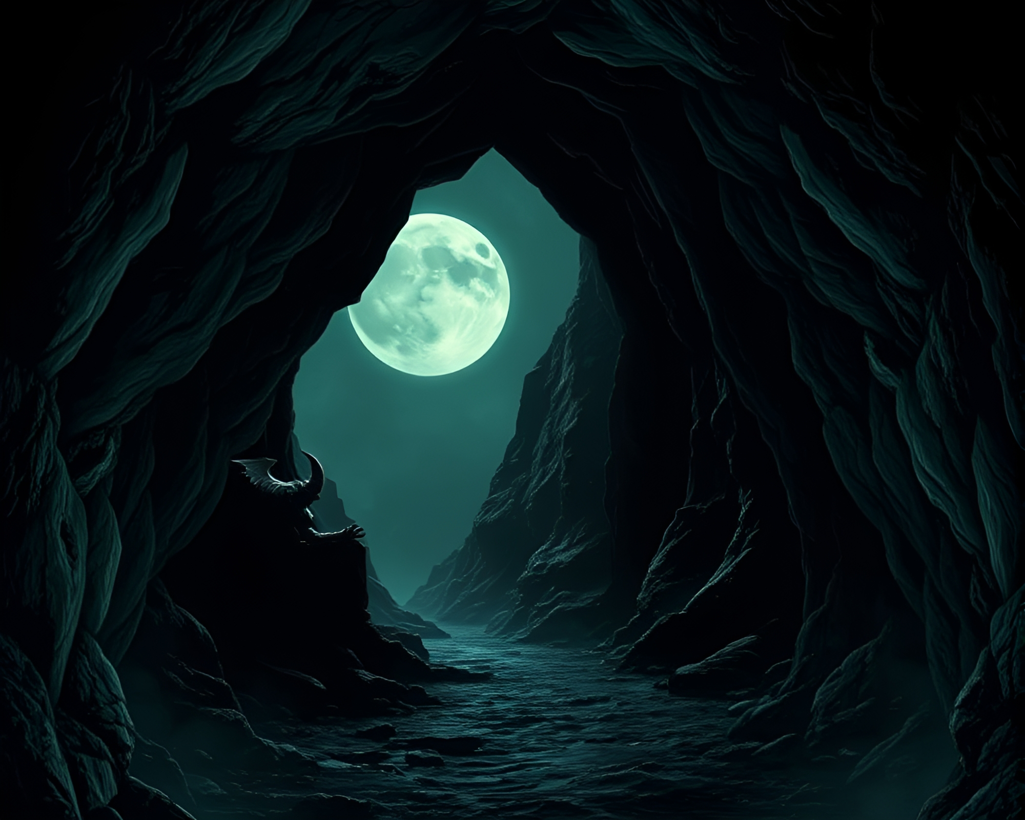 Mysterious Vampire Lair in Algorithmic Darkness – free AI stock image