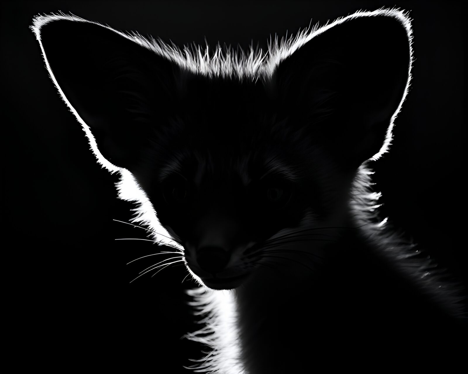 Gritty image of fennec fox with dramatic sunlight