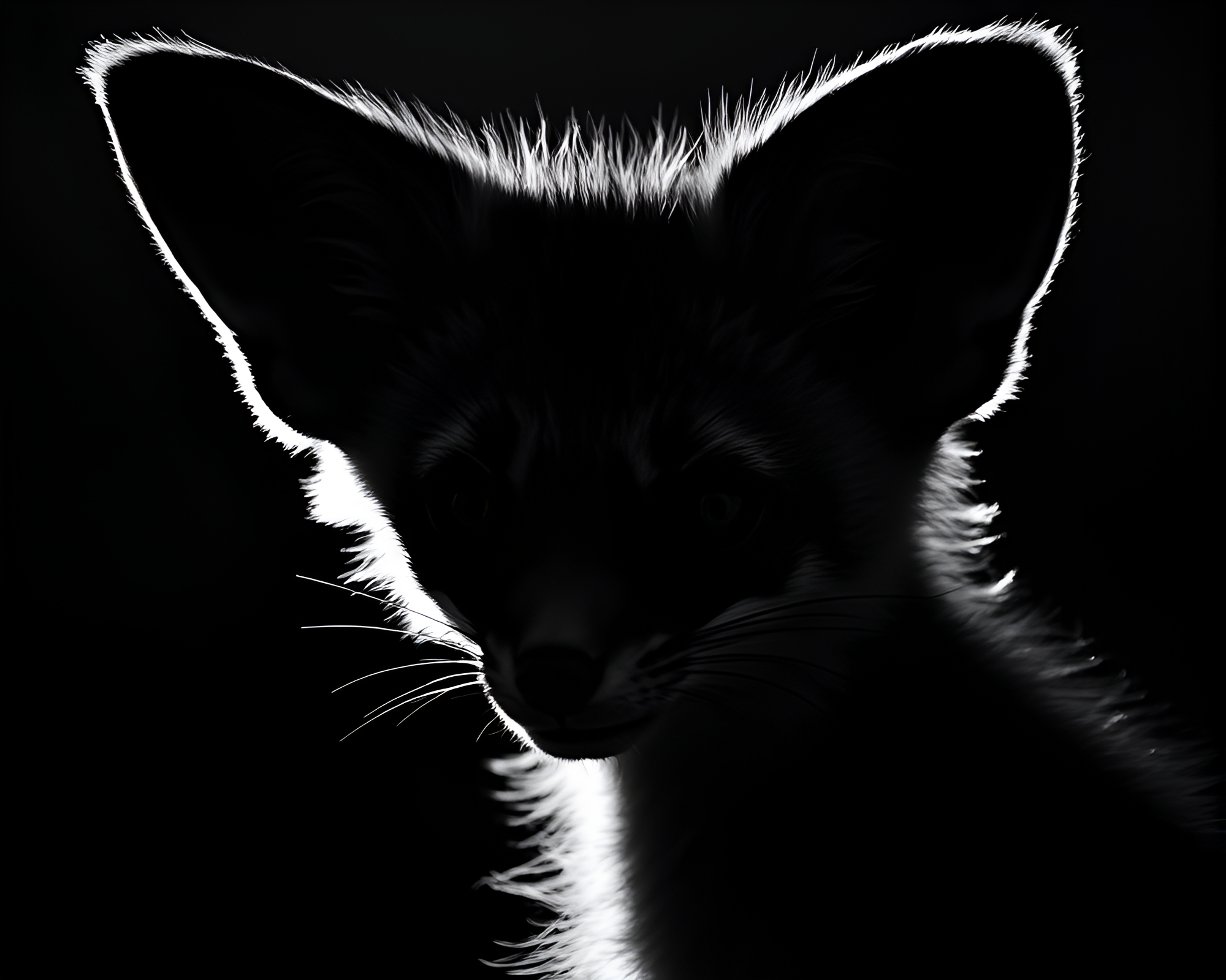 Fennec Fox Noir Sun Glare Study – free AI stock image