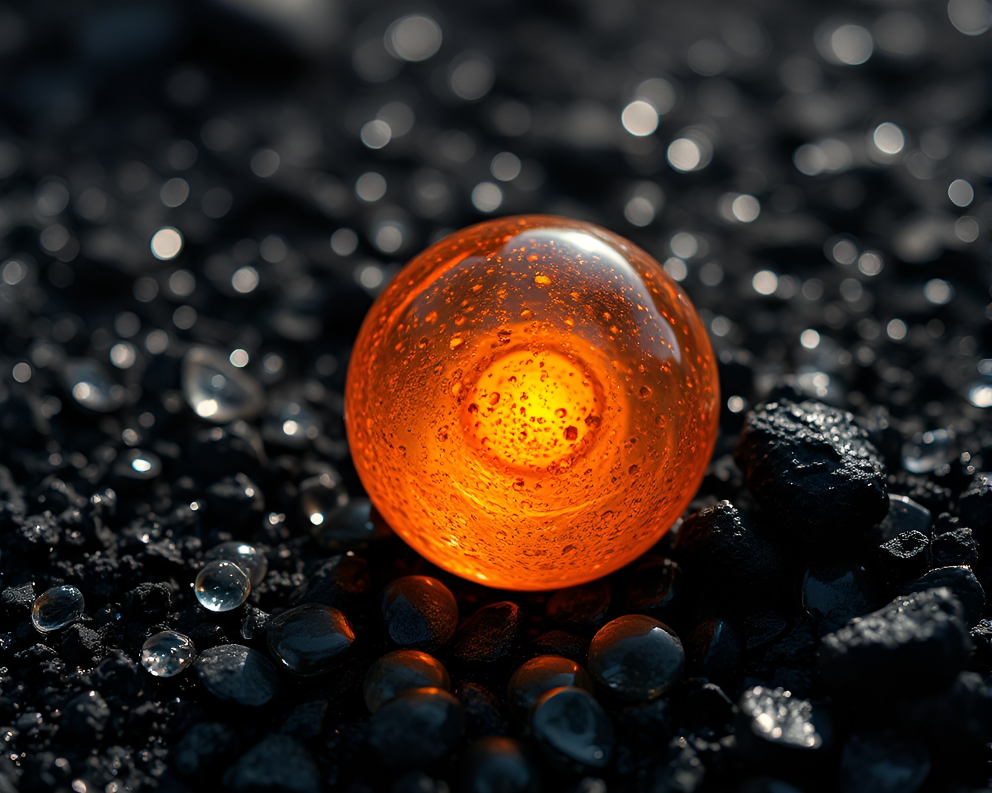 Dragon Egg in Volcanic Ash Glow – free AI stock image