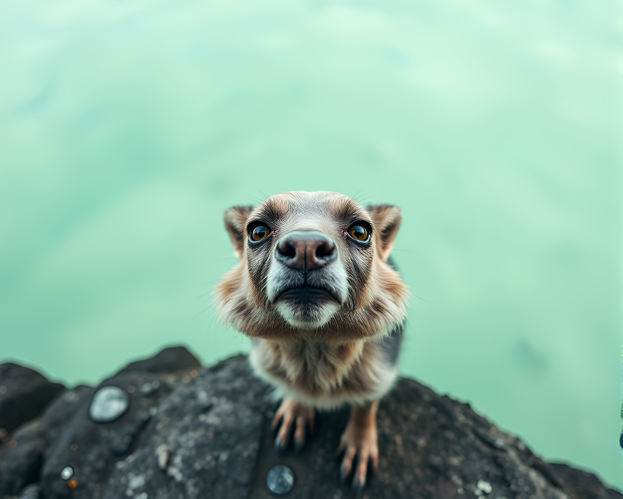 Mint Green Cerberus in Long Exposure Bird’s Eye View – free AI stock image