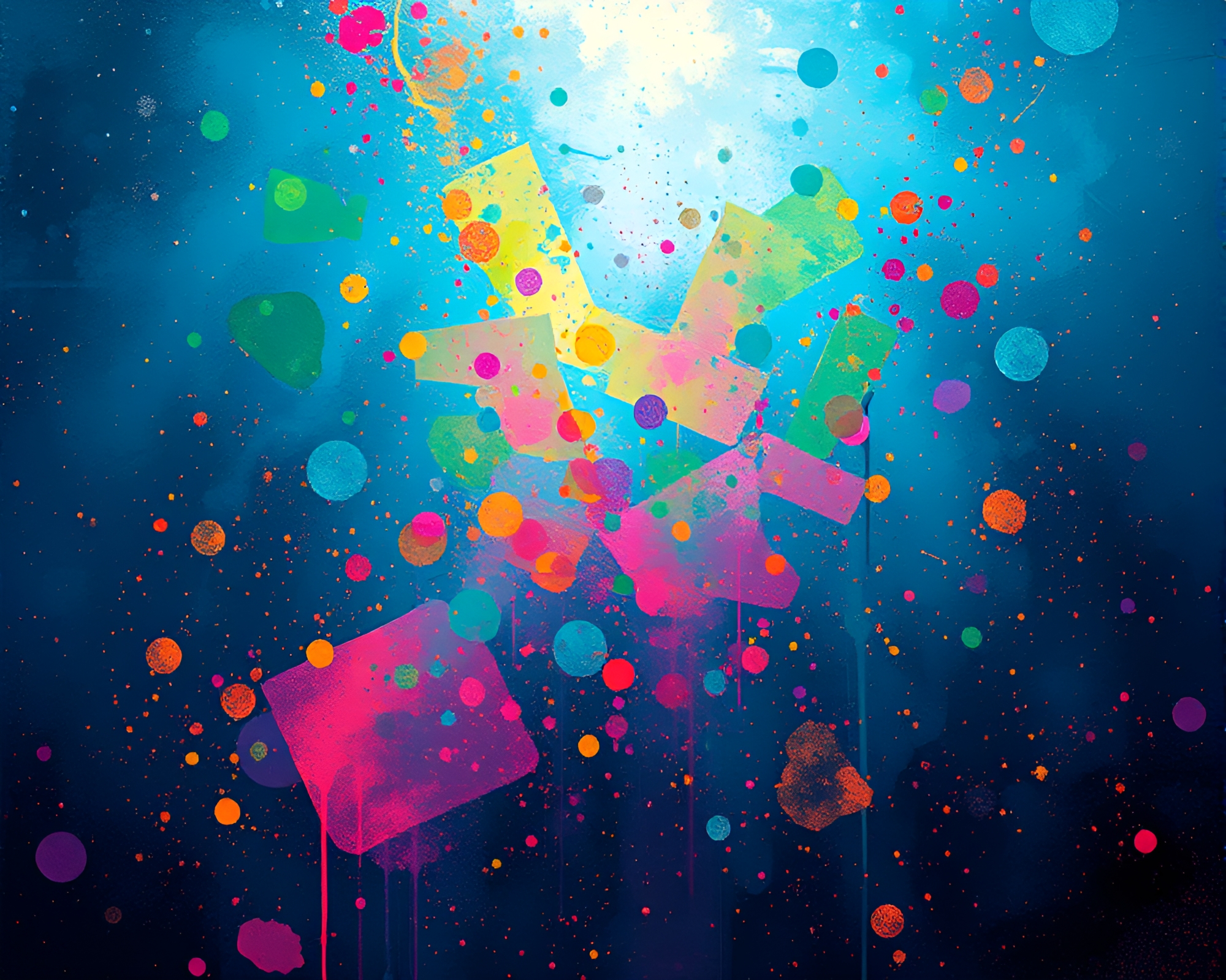 Submersible Glitch: Acrylic Splatter Vignette – free AI stock image