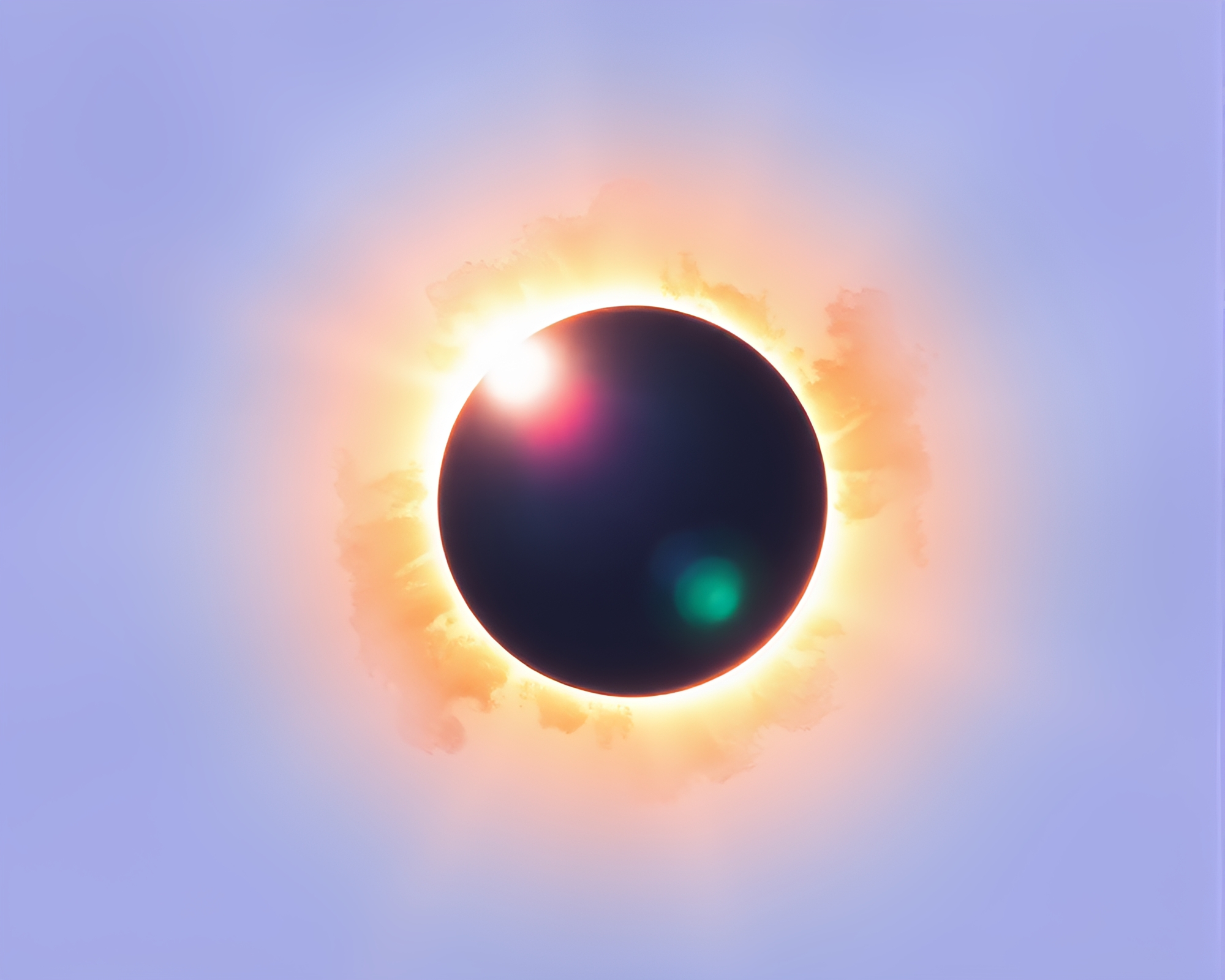 Rainbow Refraction during Solar Eclipse in Watercolor Wash – free AI stock image
