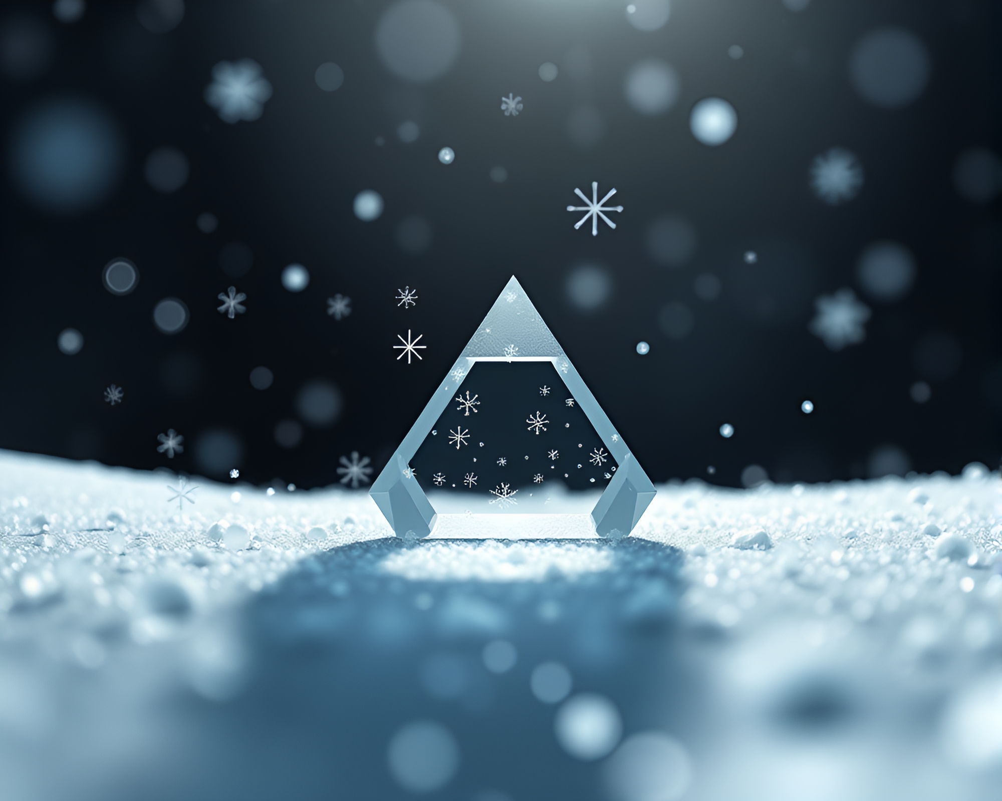 Snowflake Time Dilation in Prism Refraction Dreamworld – free AI stock image