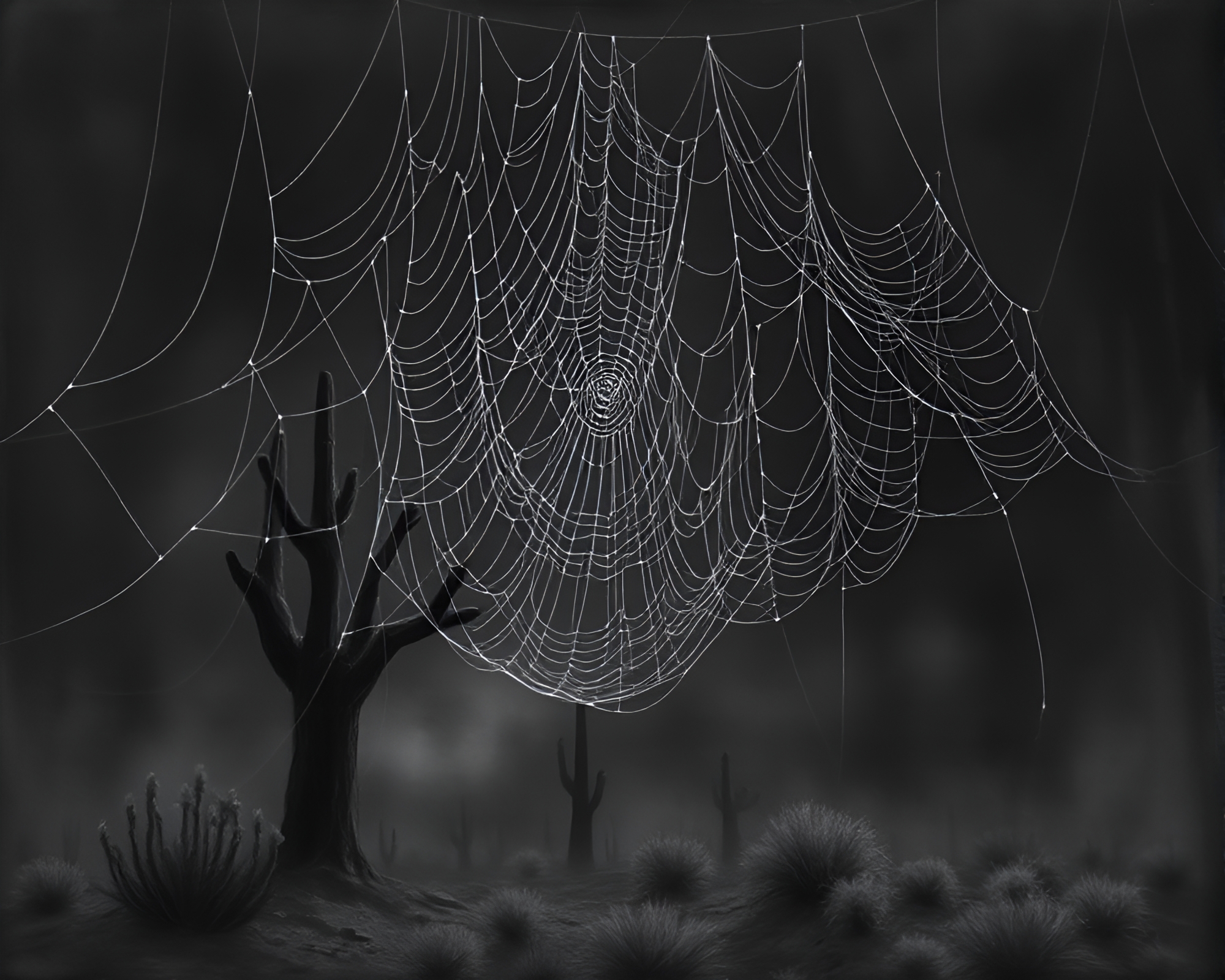 Ink Wash Mirage: Basement Cobwebs – free AI stock image