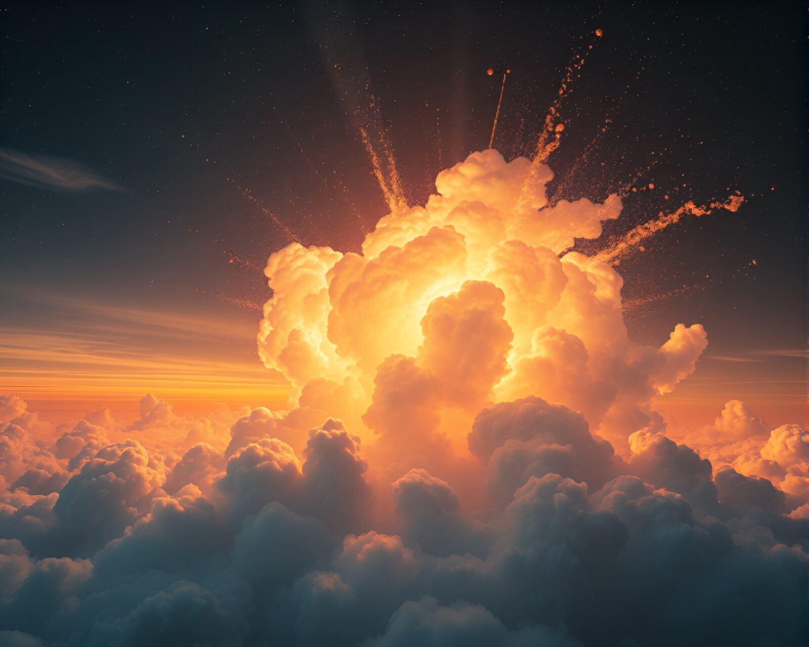 Glowing celestial explosion in cel-shaded artwork