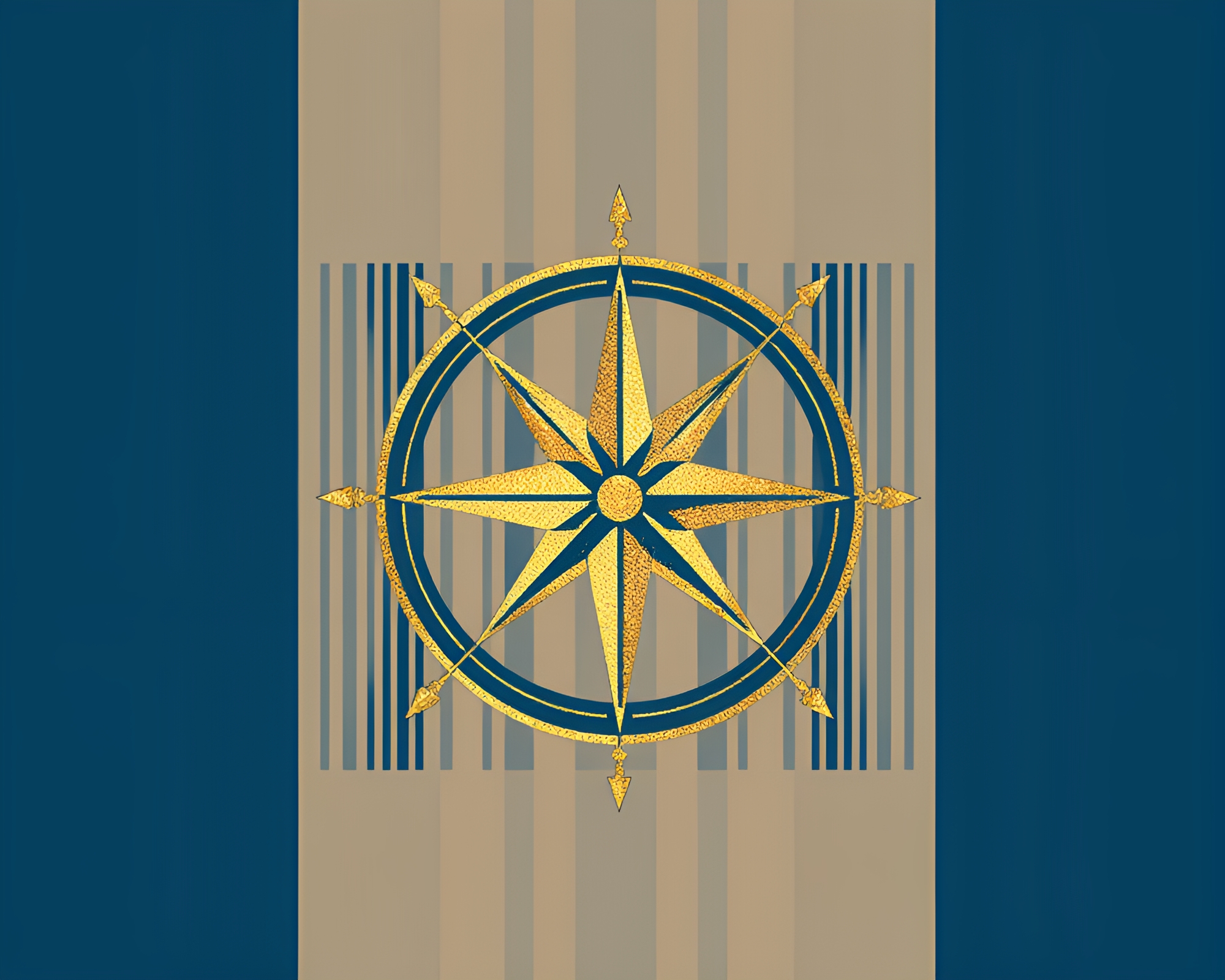Barcode Compass in Golden Savannah Sunset – free AI stock image