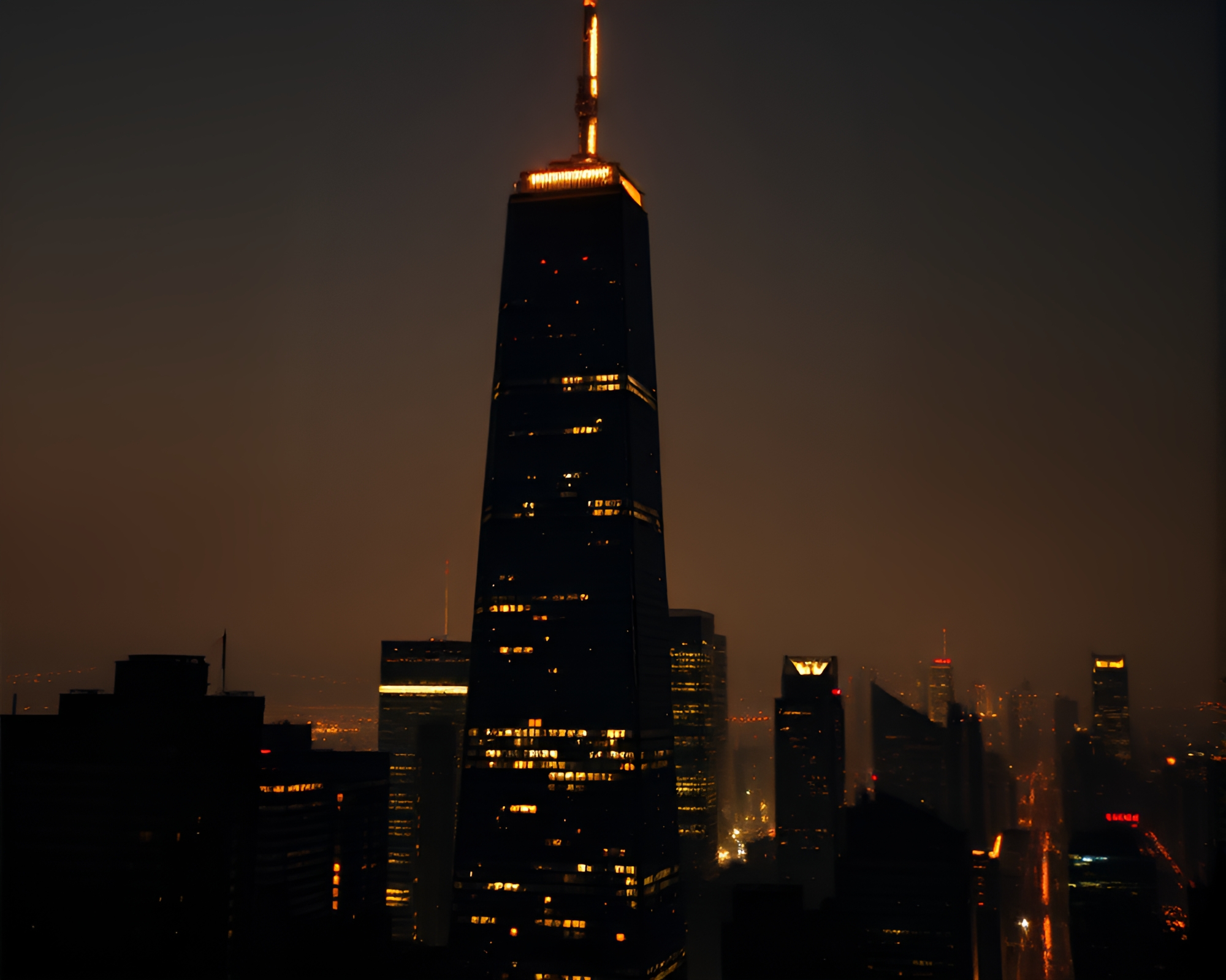 Ethereal Silhouette of Skyscraper with Particle Simulation – free AI stock image
