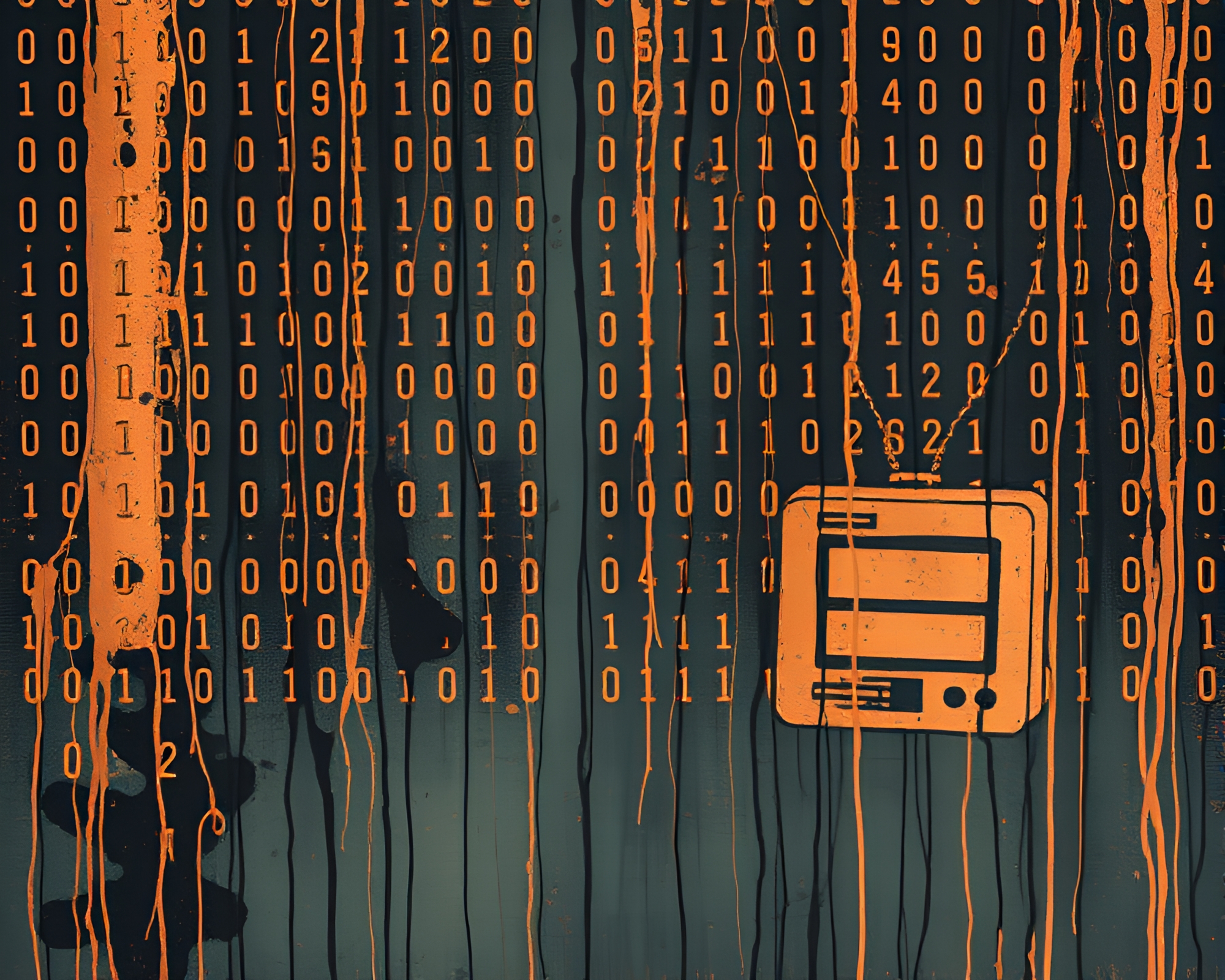 Morse Code Telegraph in Smooth Linocut Copper Style – free AI stock image