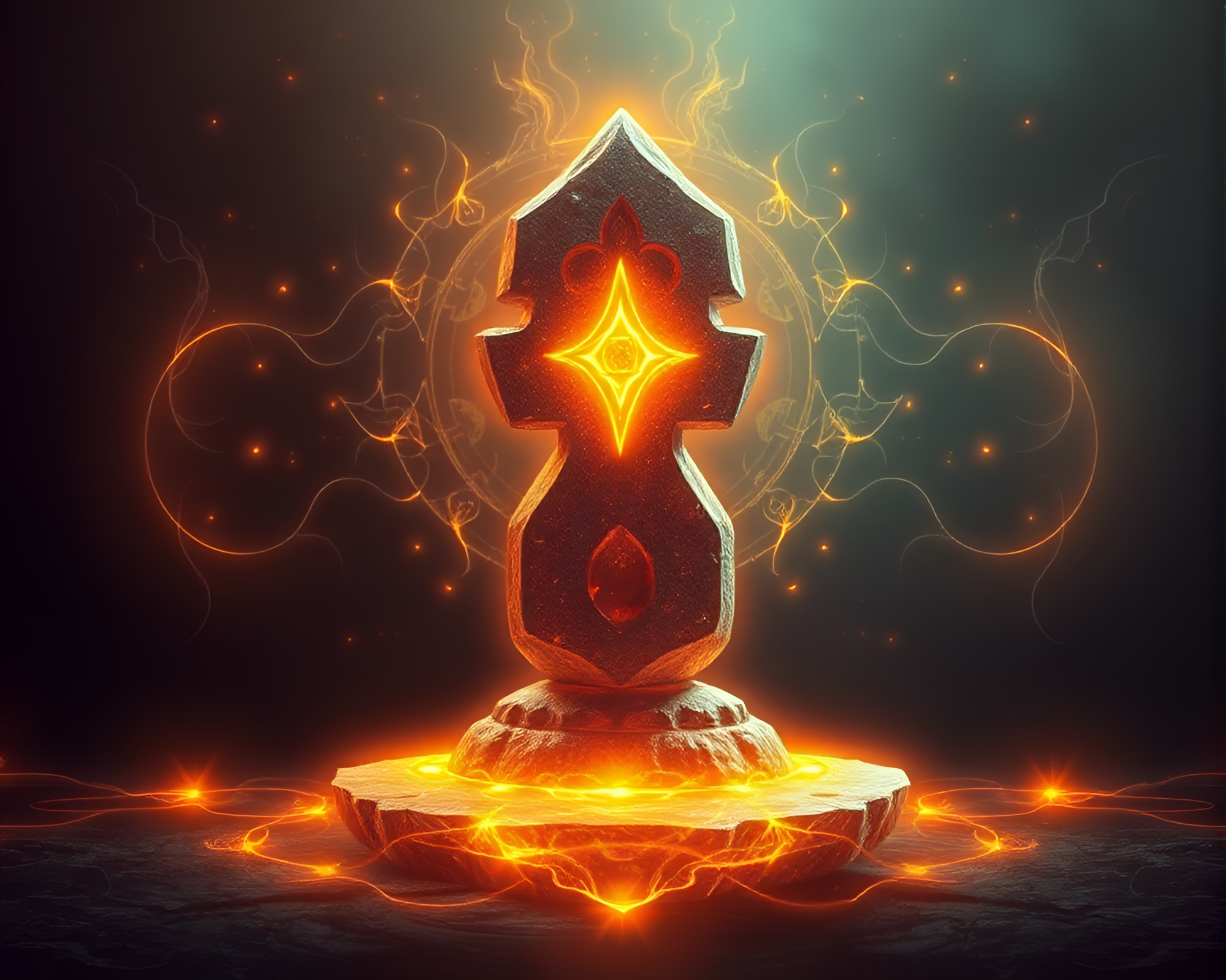 Glowing Rune Stone in Vector Art Style – free AI stock image