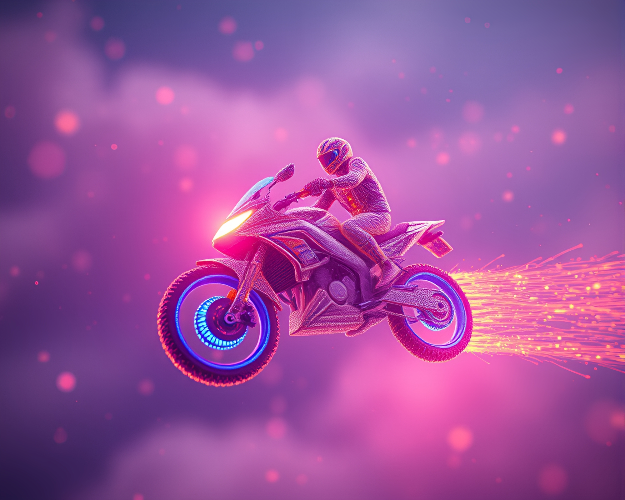 Embroidered Hoverbike Data Visualized in Dreamy Haze – free AI stock image