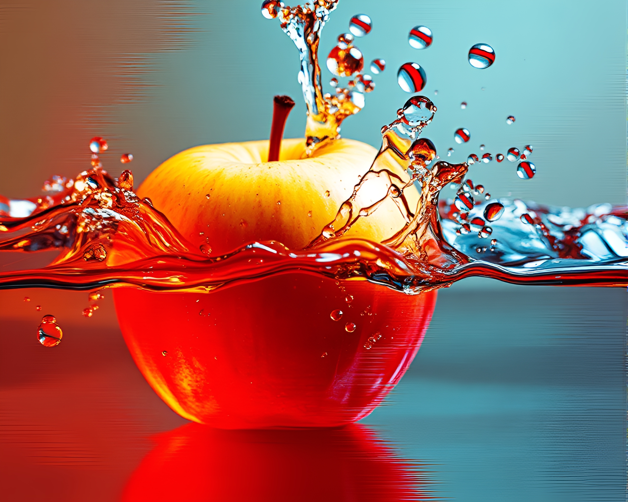 Surreal Apple Cider Glitch Art Composition – free AI stock image