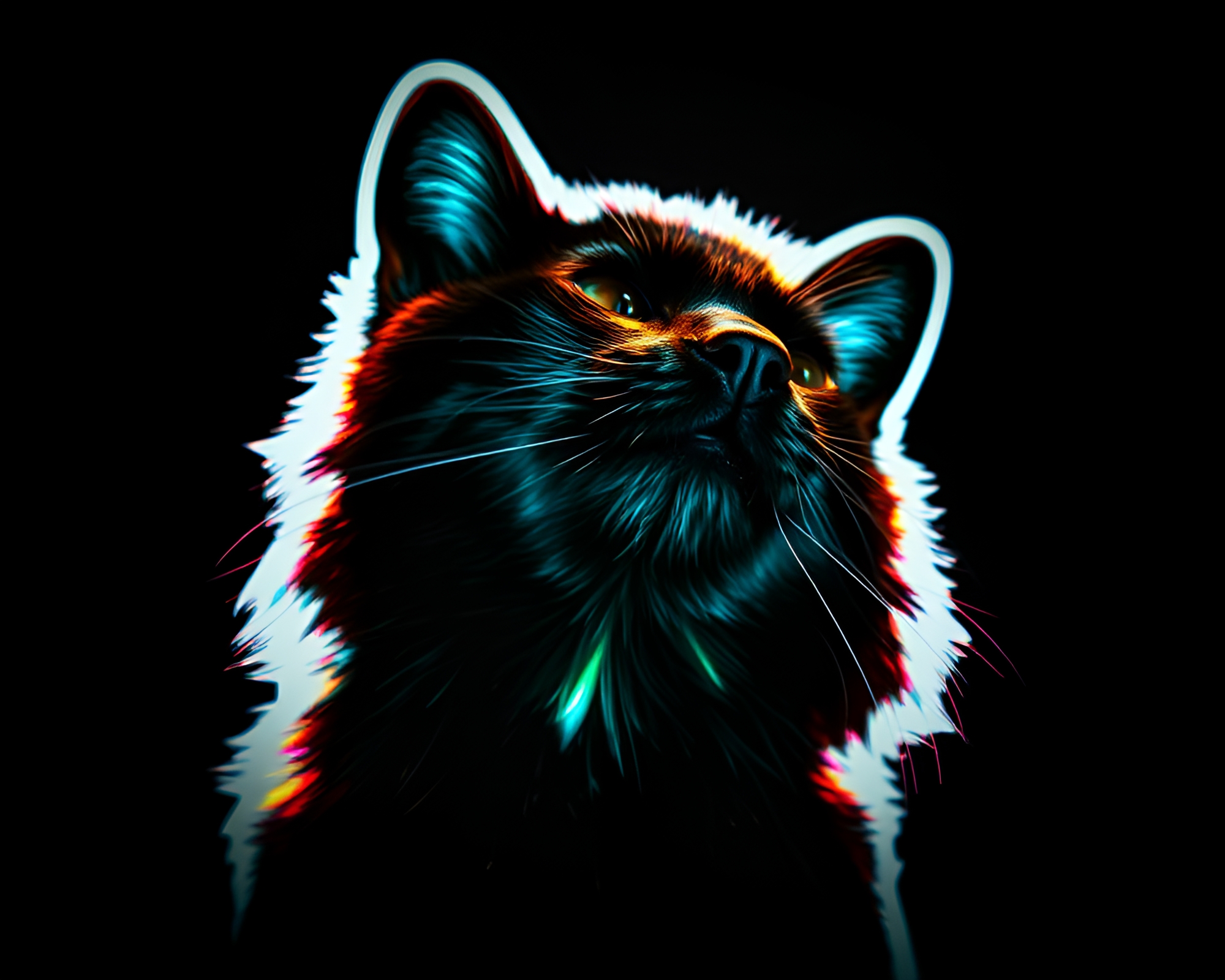 Holographic Unicorn Pet in Chiaroscuro Cutout Collage – free AI stock image