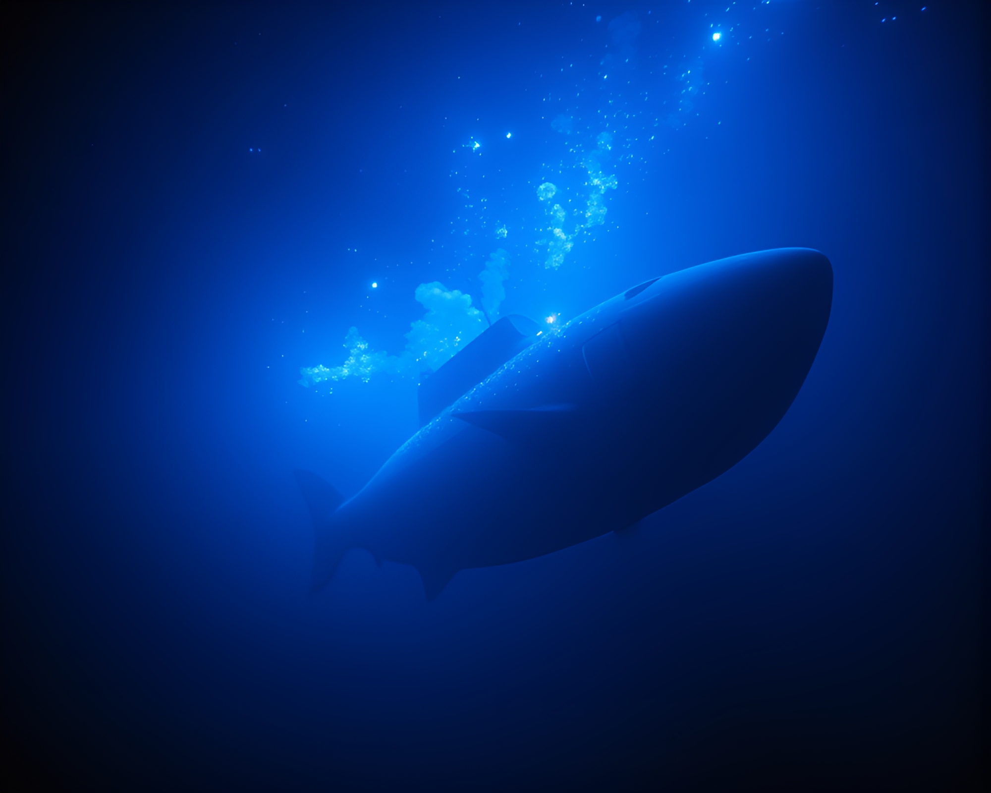 Submarine Glow: Underwater Pointillism Art – free AI stock image