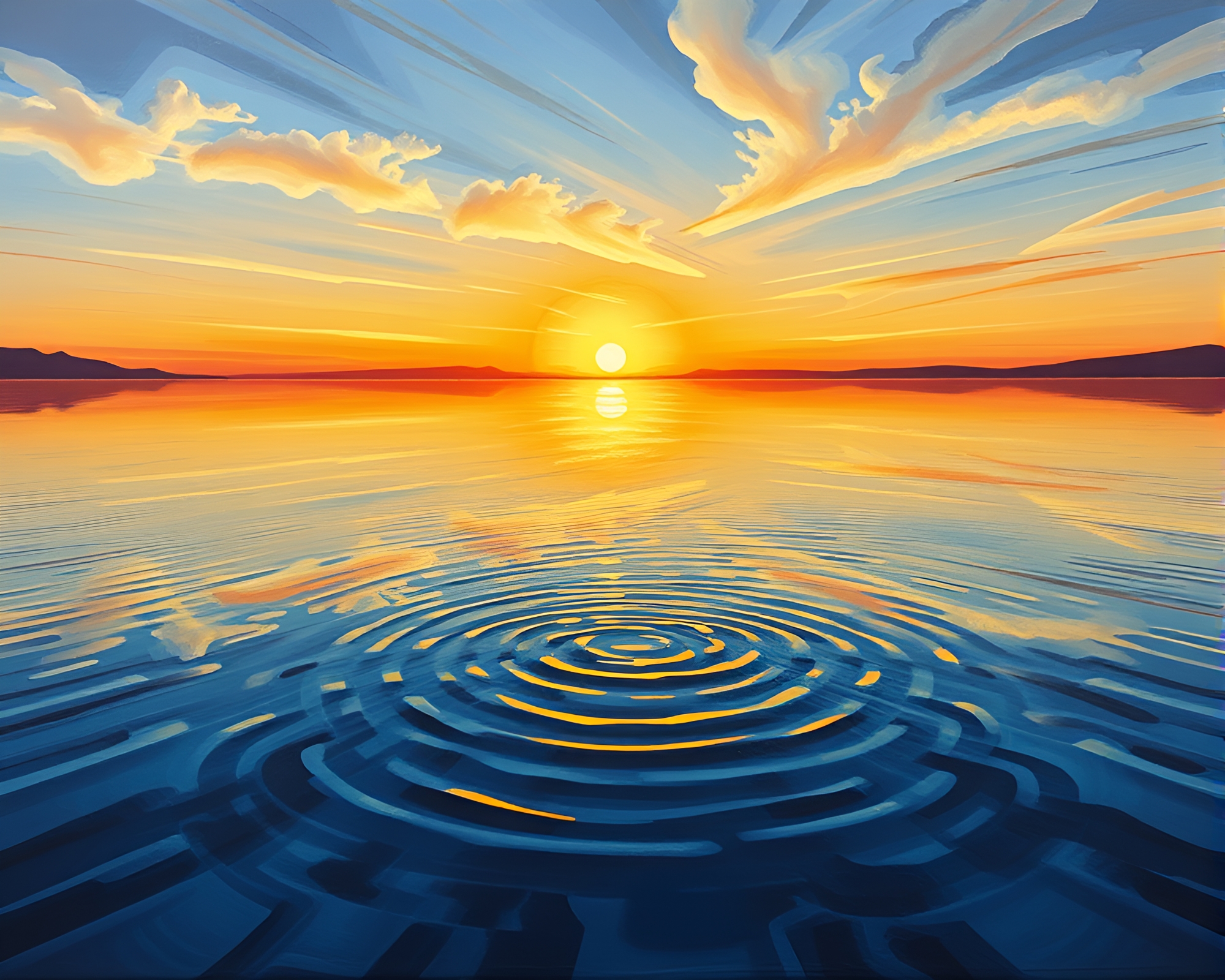 Desert Mirage: Water Reflection Ripples – free AI stock image
