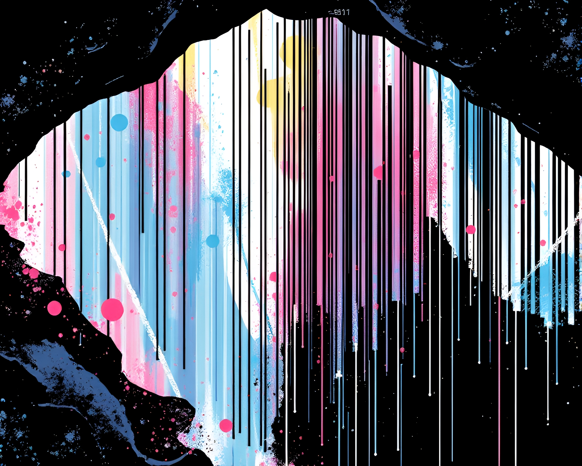 Glacial Barcode Harmony in ASCII Splatter – free AI stock image