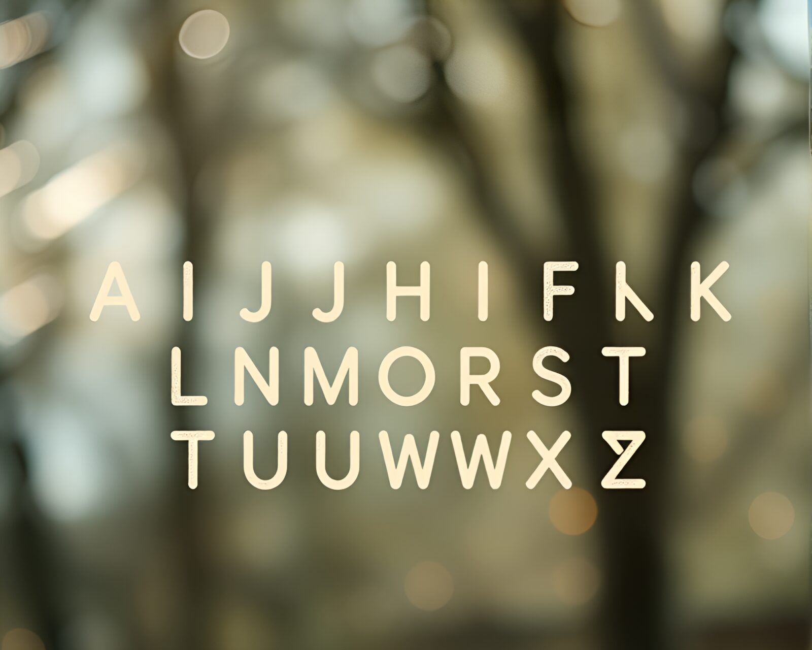 Mystical runic symbols in dreamy off-white mist