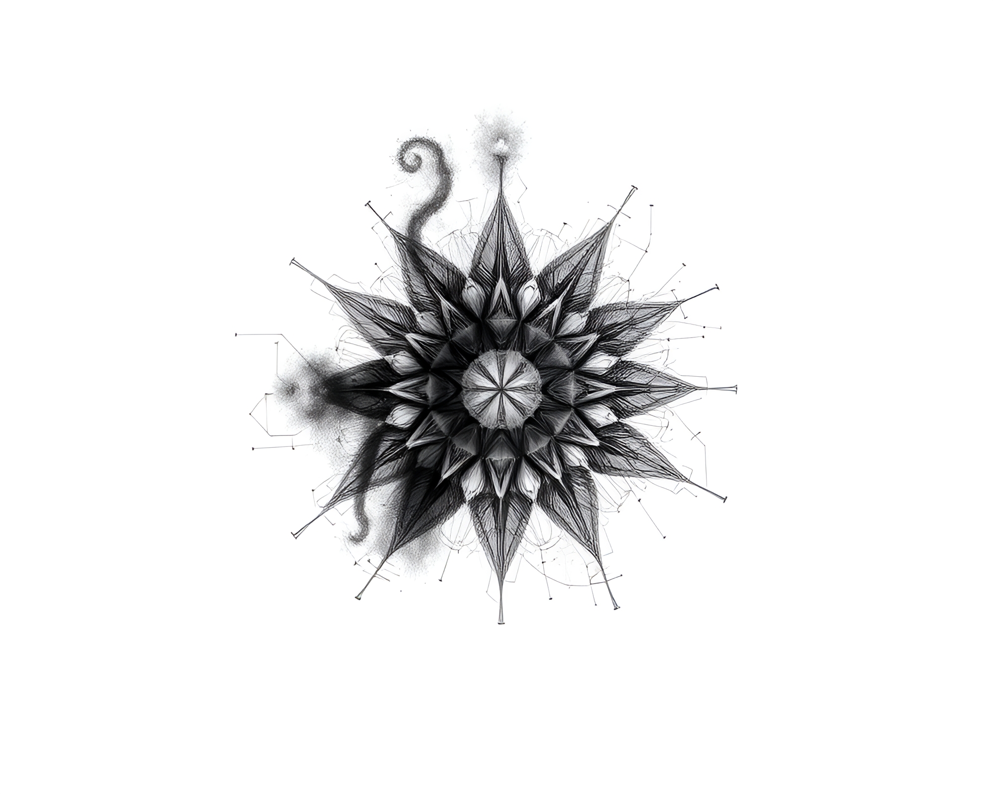 Fractal Cybernetic Hand Minimalist Design – free AI stock image