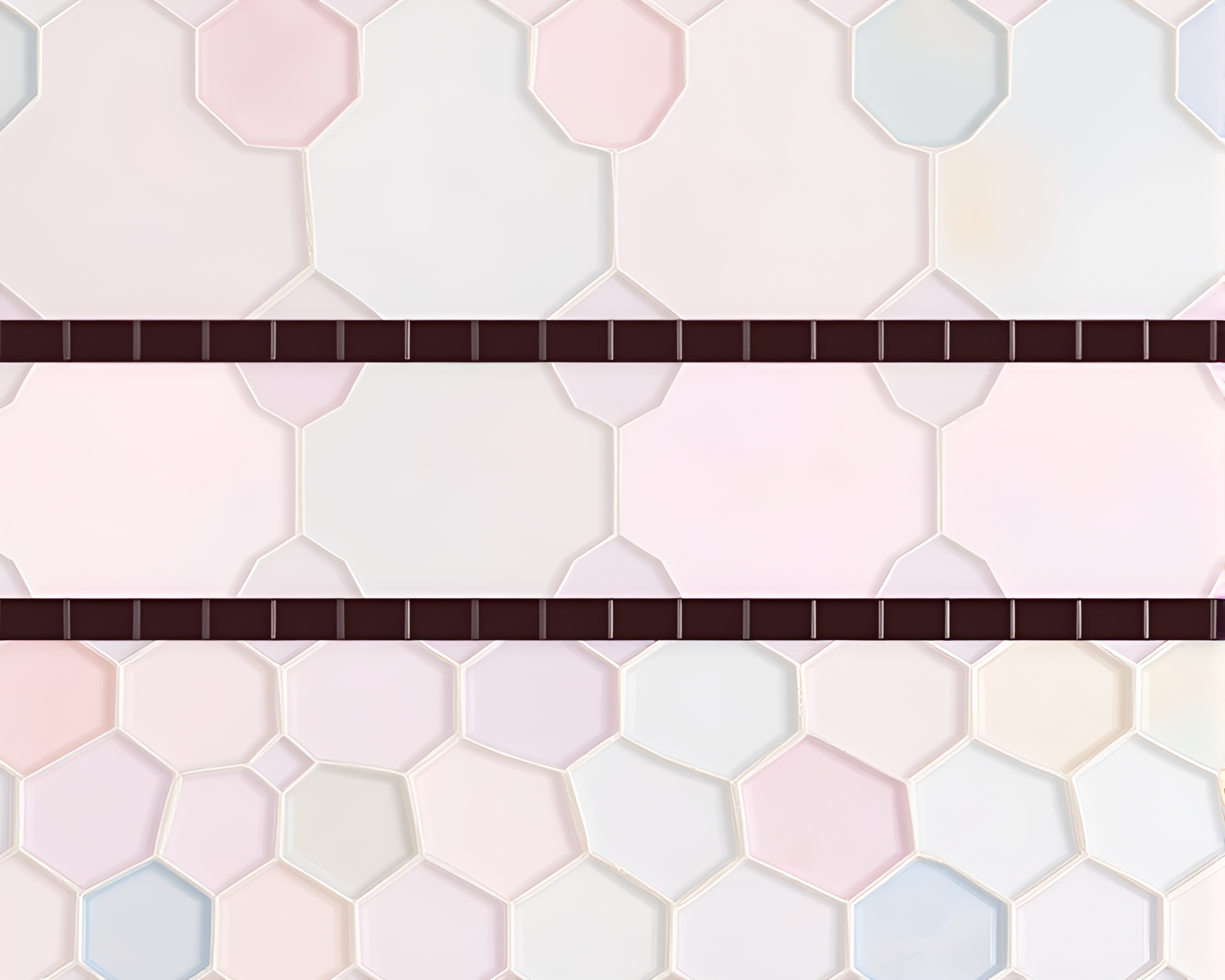 Hexagonal Murano Glass Mosaic in Soft Pastel Shades – free AI stock image