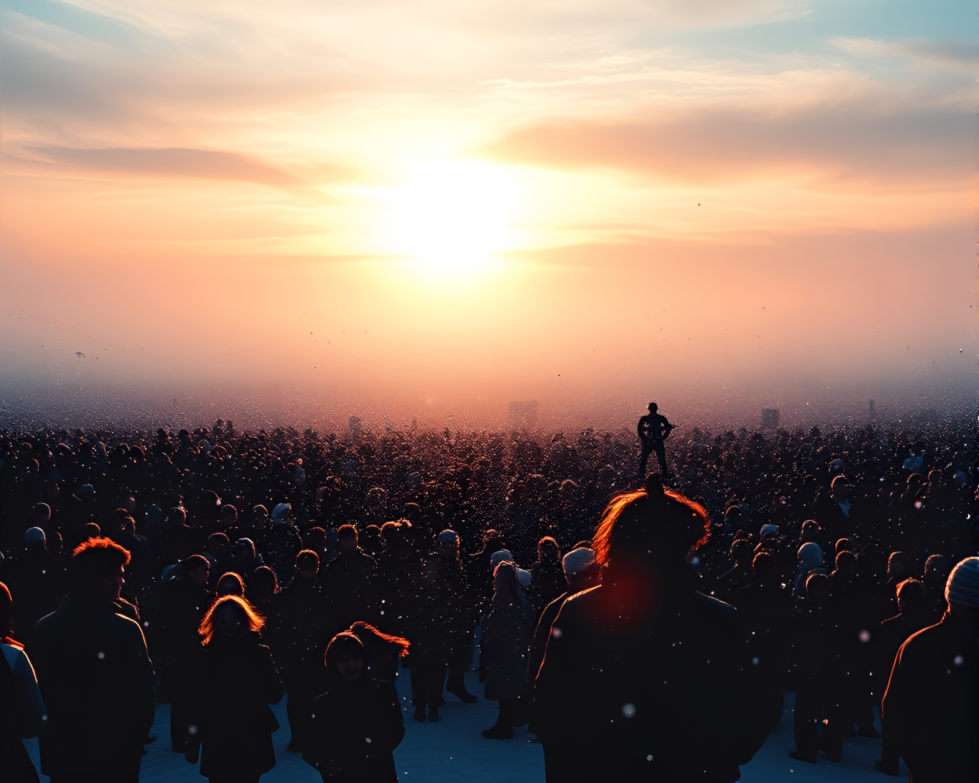 Snow-Kissed Pocket Sundial Silhouettes – free AI stock image