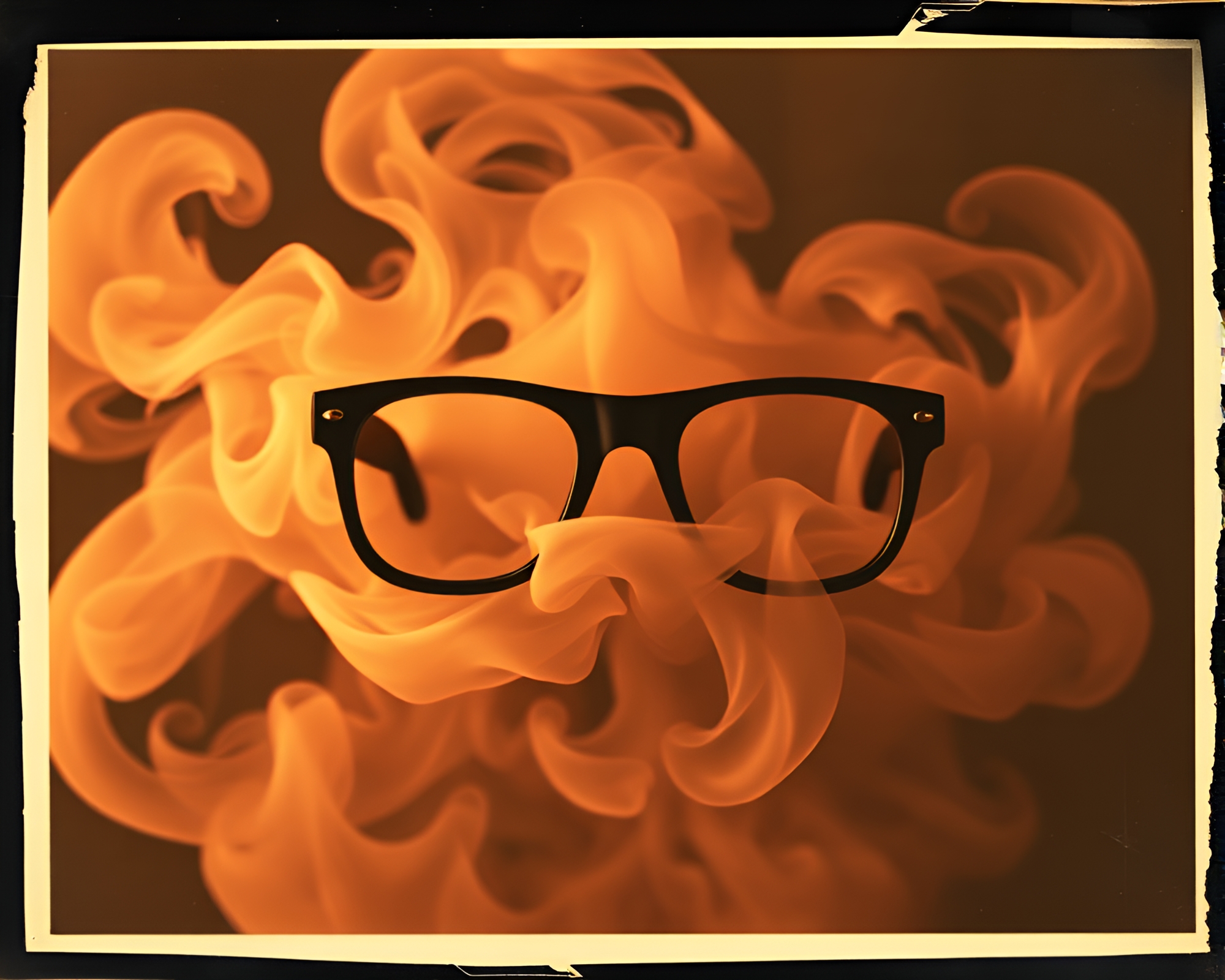 Vintage Augmented Reality Glasses with Halftone Smoke Plume – free AI stock image